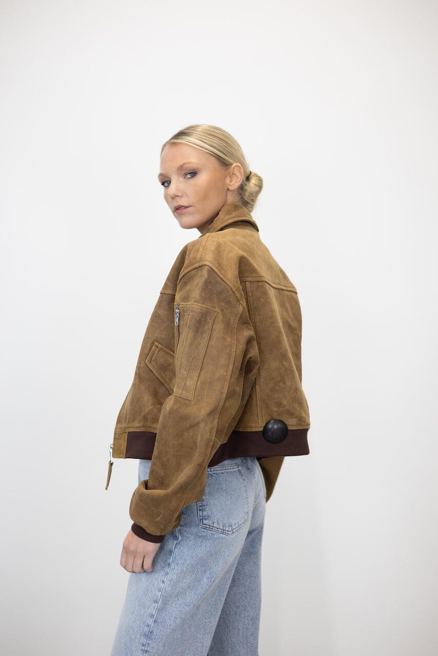 ROCKY SHORT LEATHER BOMBER BOMBER OVAL SQUARE 