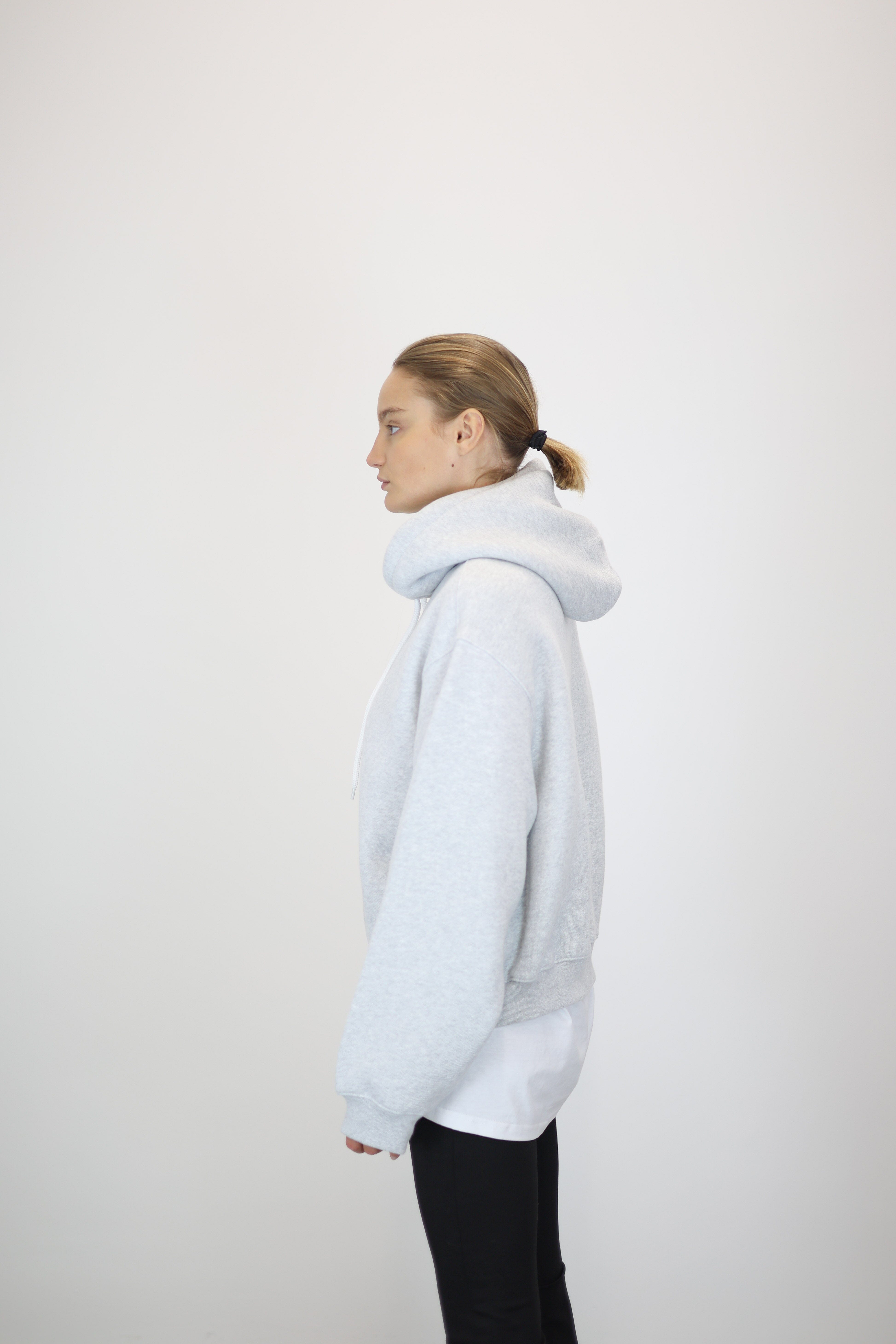 THE ESSENTIAL TERRY HOODIE WITH PAINT LOGO IN GREY SWEATSHIRT ALEXANDER WANG