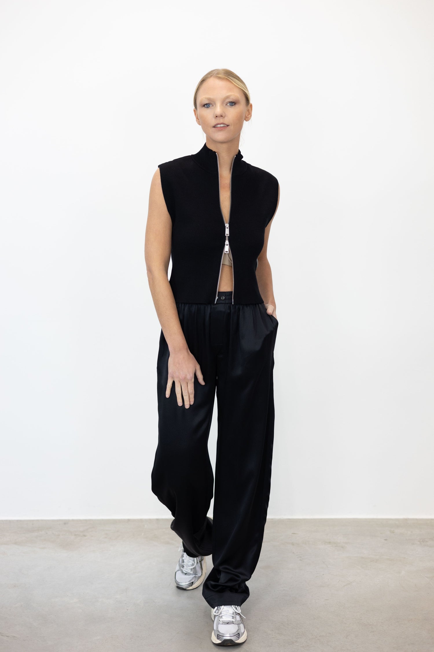 BOXER STYLE PANTS WITH BACK TULLE CUT OUT PANTS ALEXANDER WANG 
