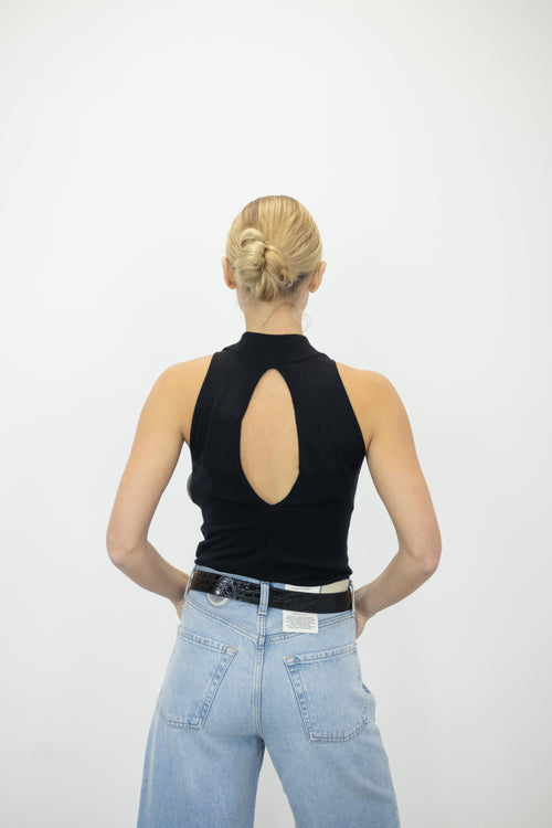 MAEWA SLEEVELESS TOP WITH OPEN BACK DETAIL