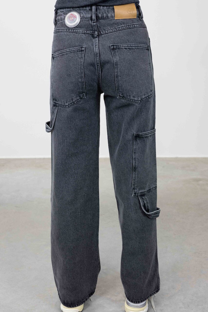 PLAYER LOOSE FIT CARGO JEANS IN GREY JEANS OVAL SQUARE 