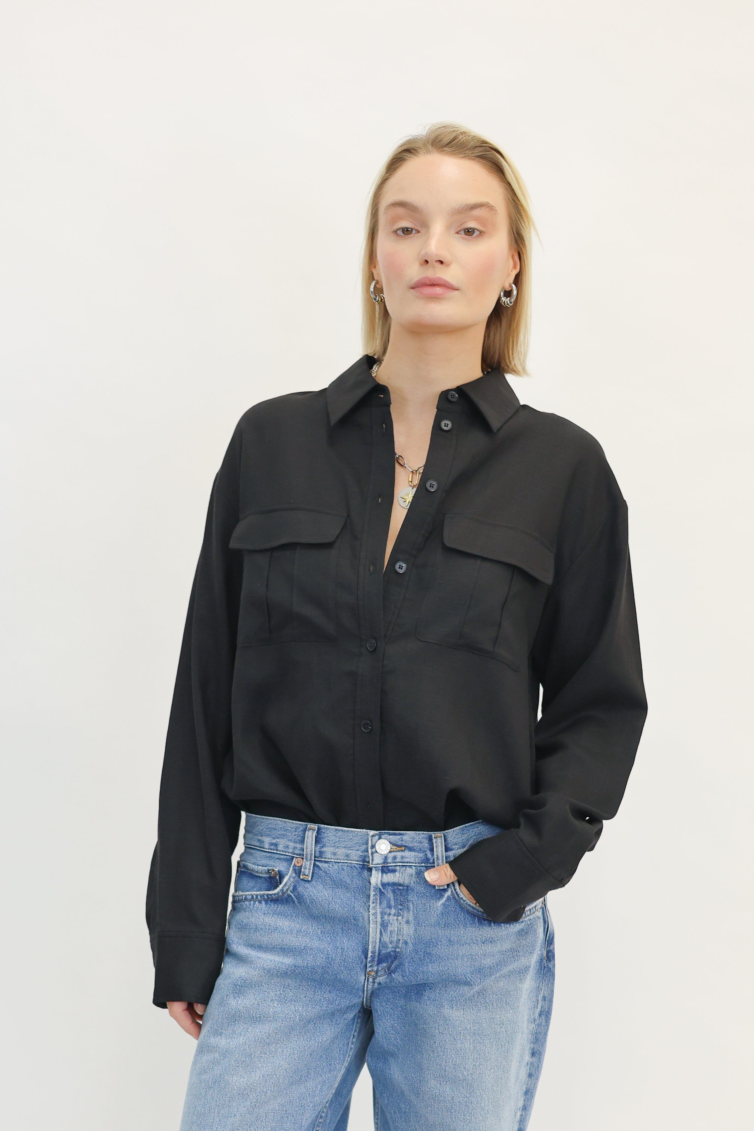 MALOU OVERSIZED LINEN SHIRT SHIRT GESTUZ