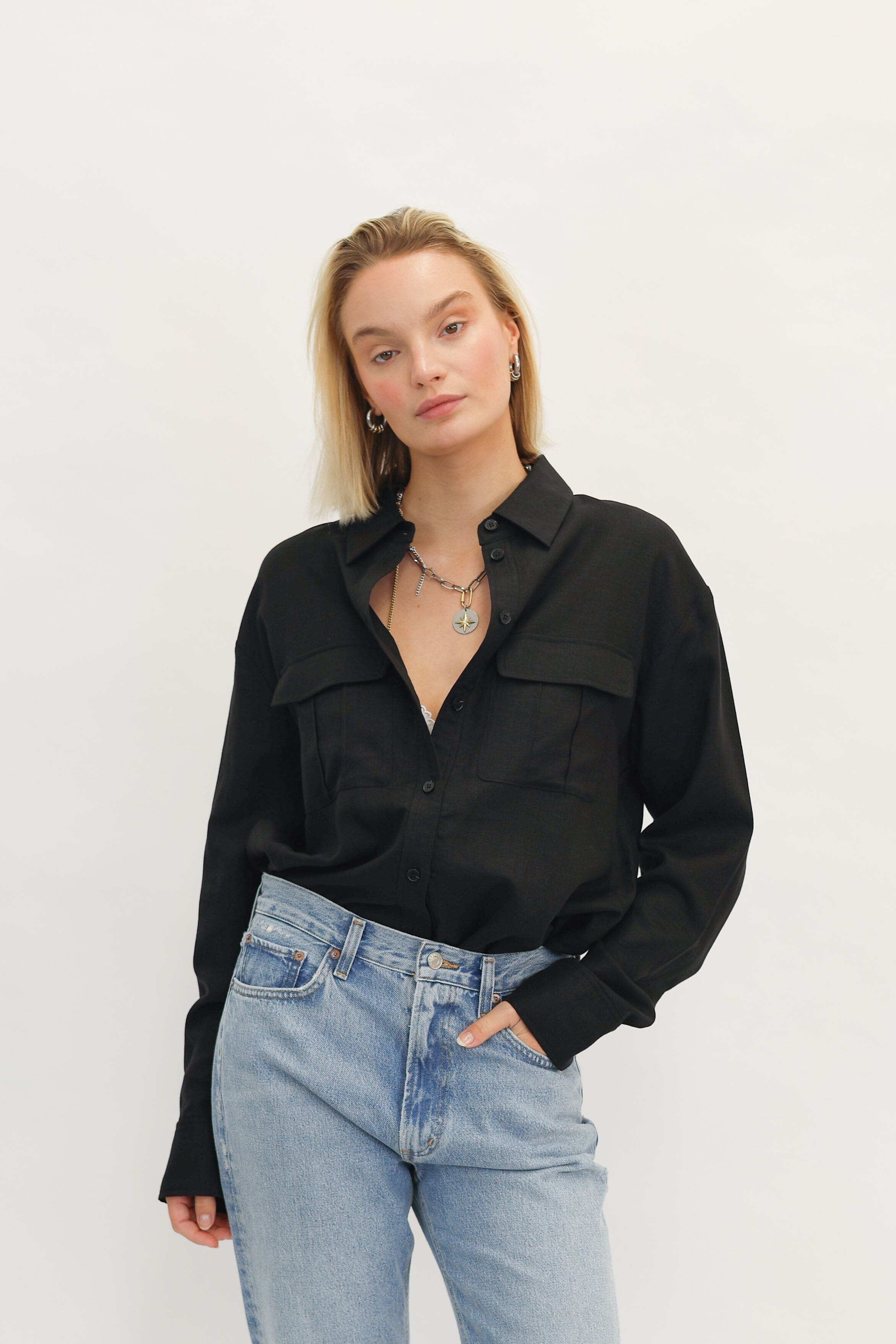 MALOU OVERSIZED LINEN SHIRT SHIRT GESTUZ