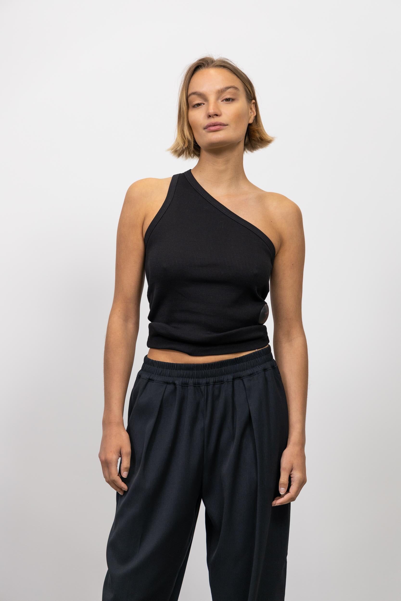 ASYMMETRICAL RIB TOP TOP ROHE