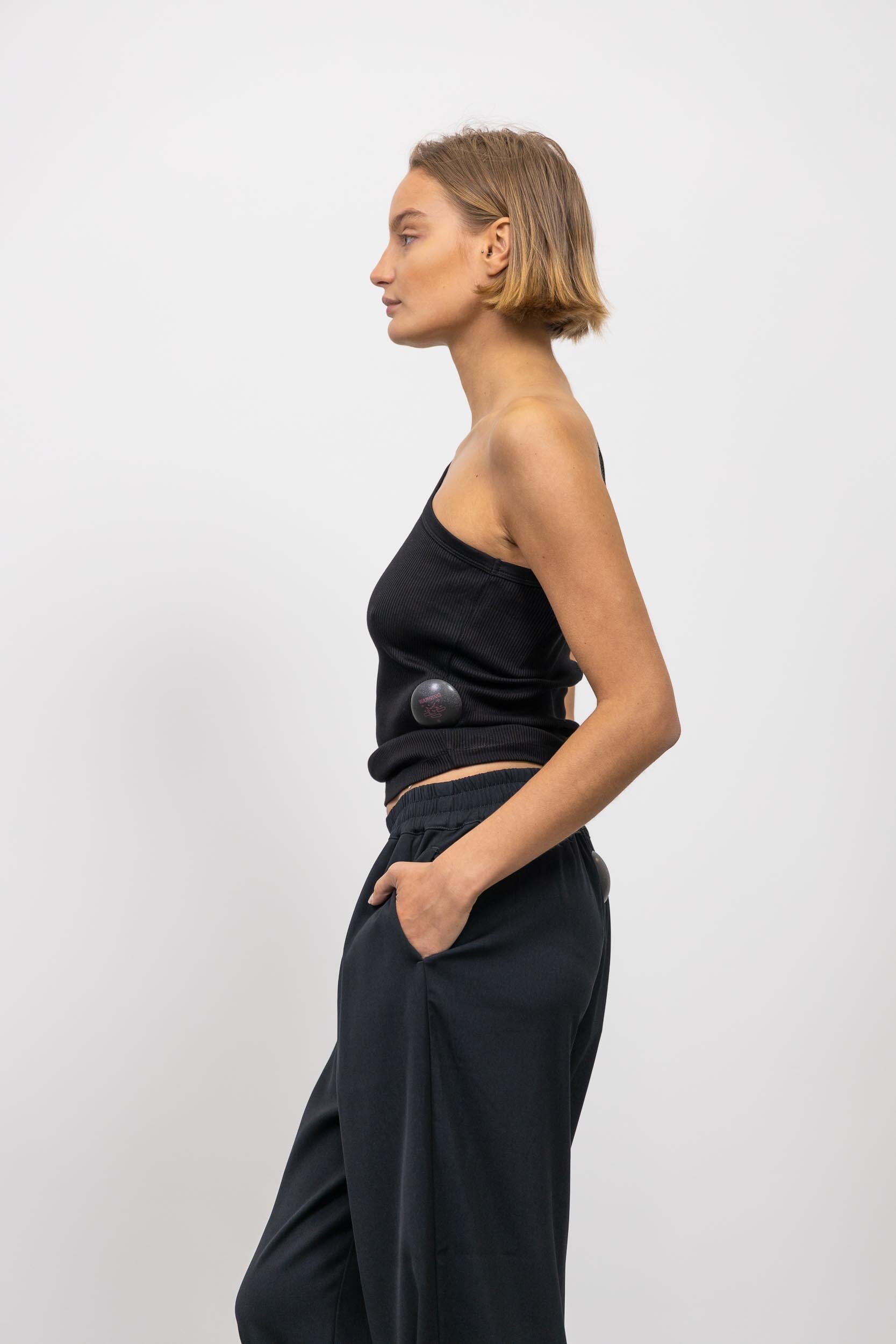 ASYMMETRICAL RIB TOP TOP ROHE