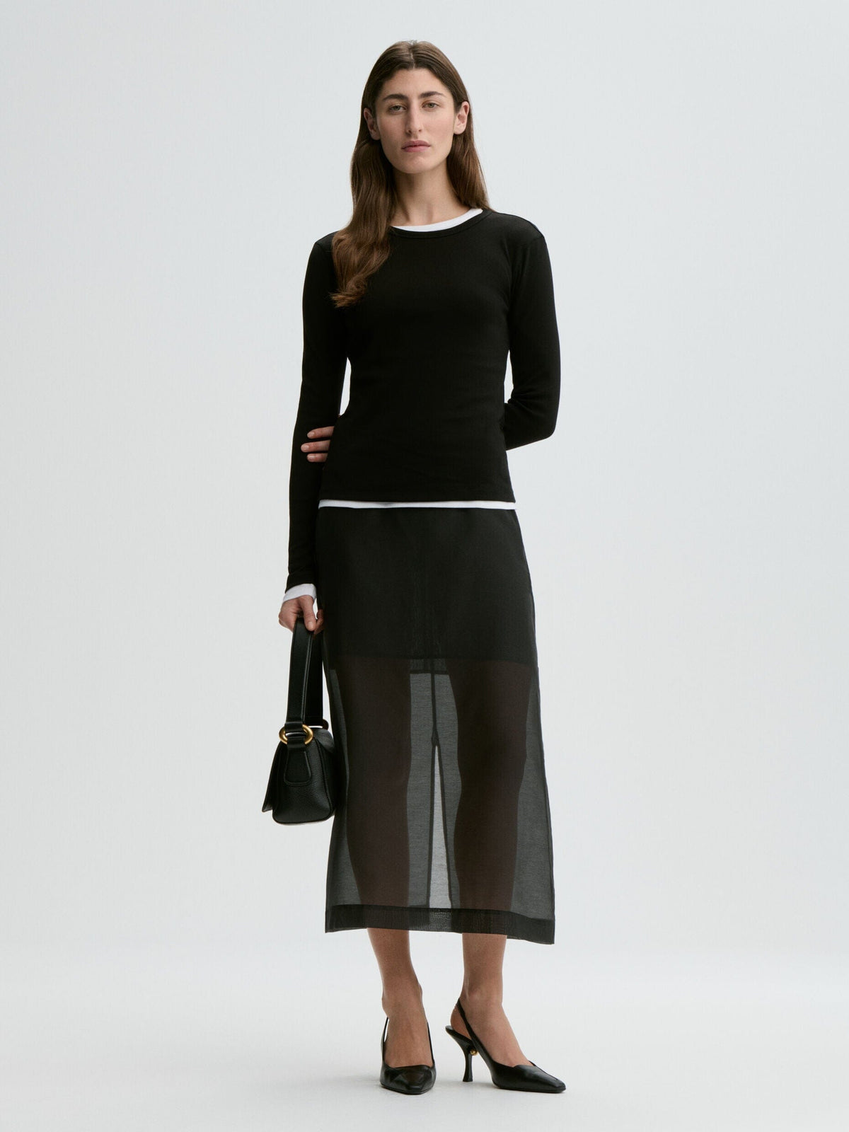 BRITA FLAT T-SHIRT IN BLACK T-SHIRT BY MALENE BIRGER