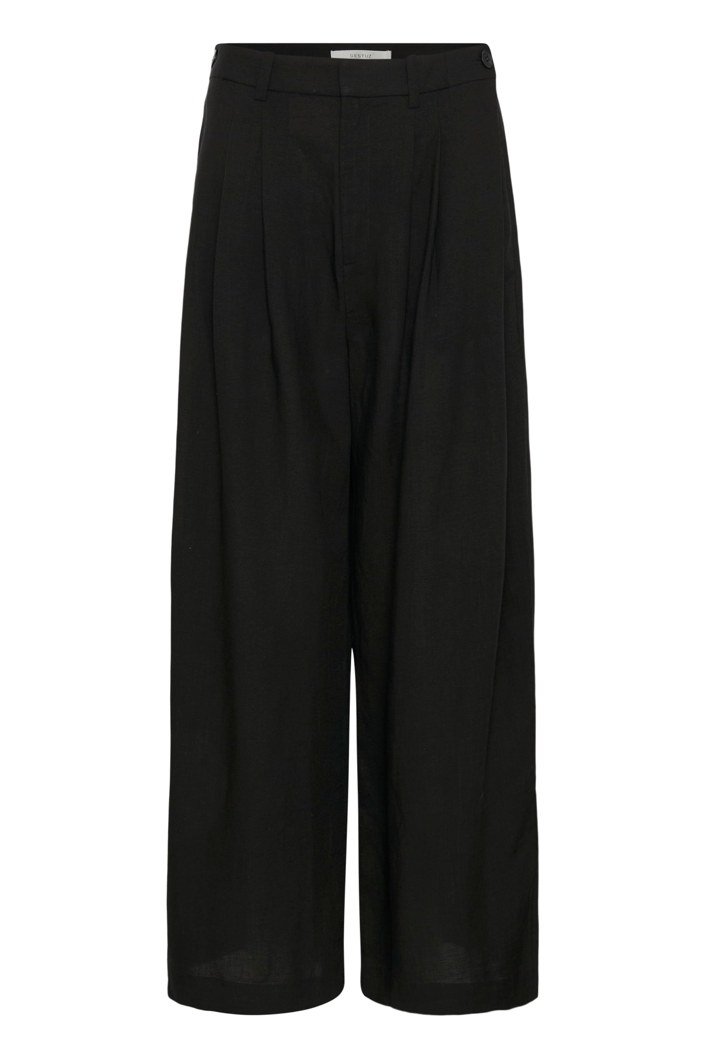 RIAVA MID WAIST PANTS IN BLACK PANTS GESTUZ
