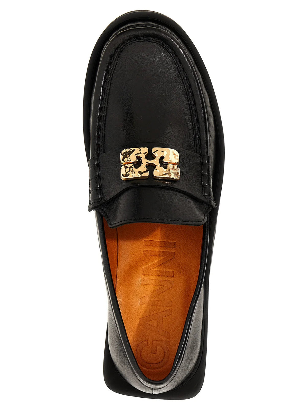 BUTTERFLY LOGO LOAFERS IN BLACK SHOES GANNI 
