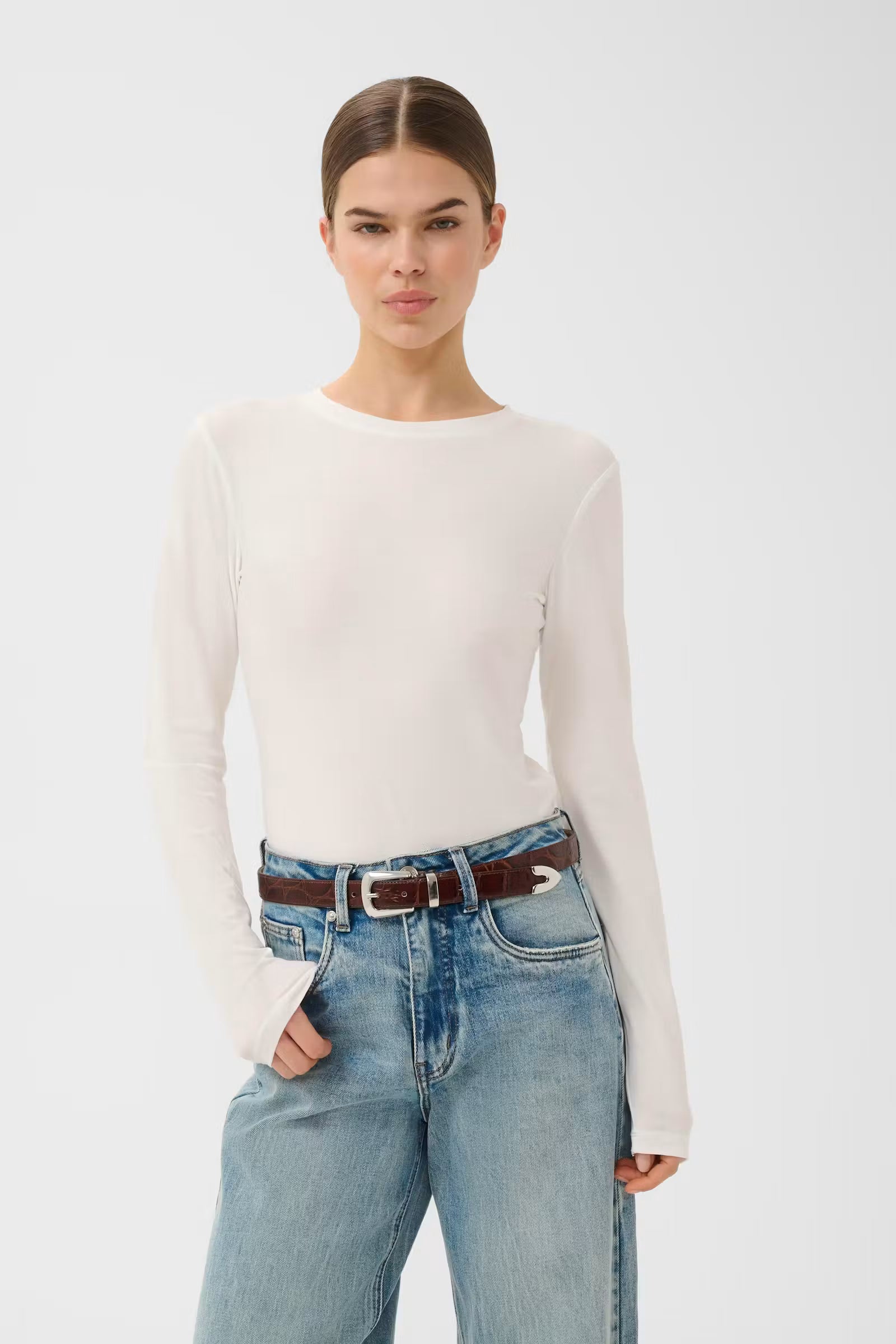 MIDA LS TOP IN OFF WHITE TOP GESTUZ