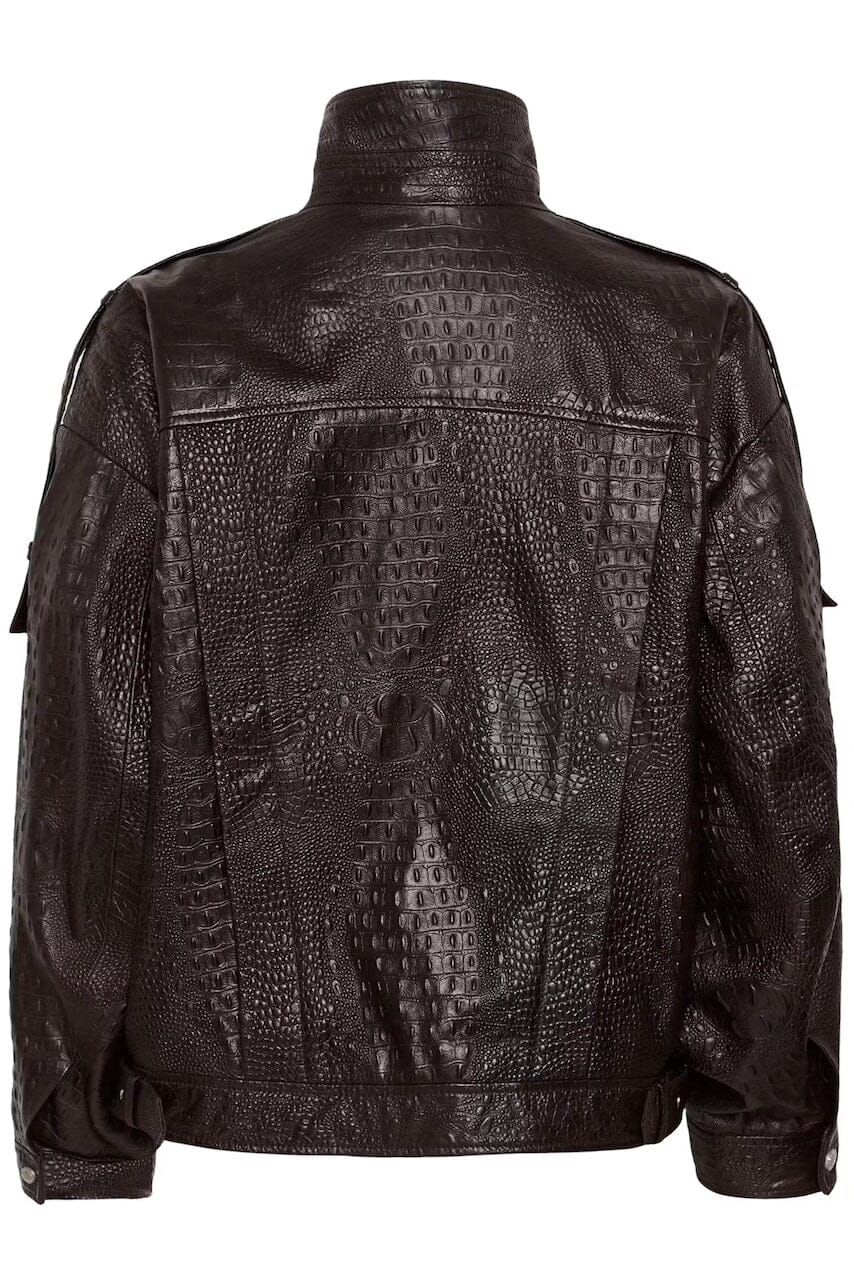 TORI JACKET IN GANACHE CROCO JACKET GESTUZ
