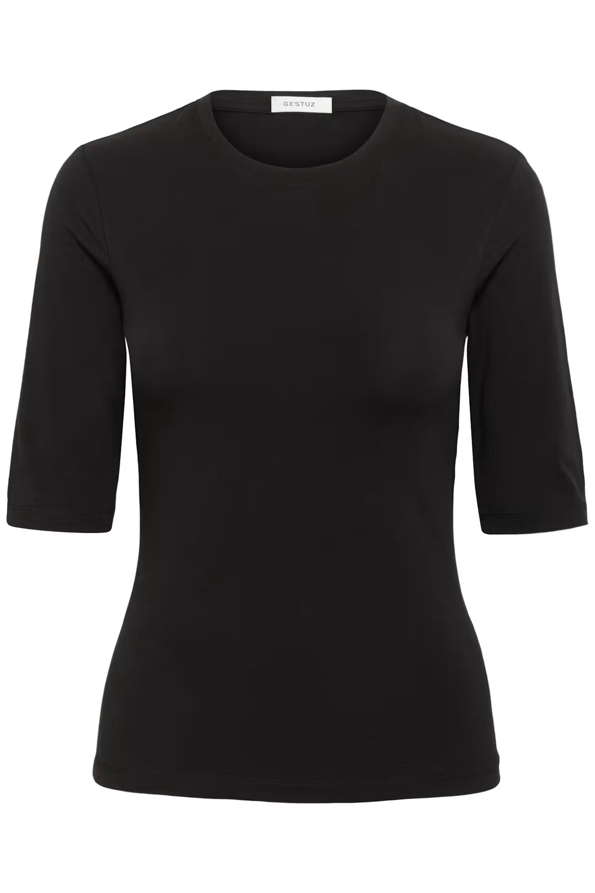 MIDA SS TOP IN BLACK TOP GESTUZ