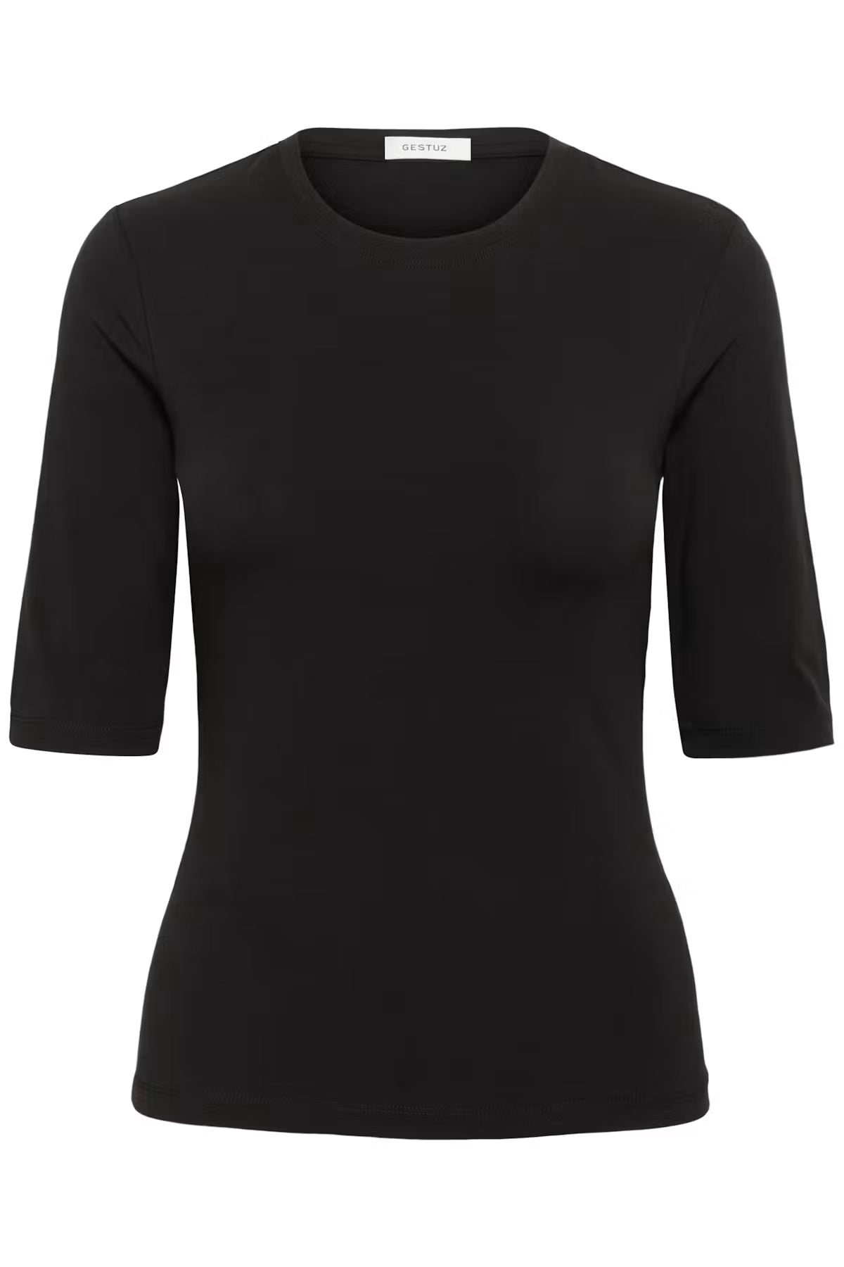 MIDA SS TOP IN BLACK TOP GESTUZ