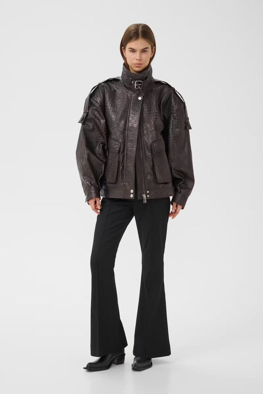 TORI JACKET IN GANACHE CROCO JACKET GESTUZ
