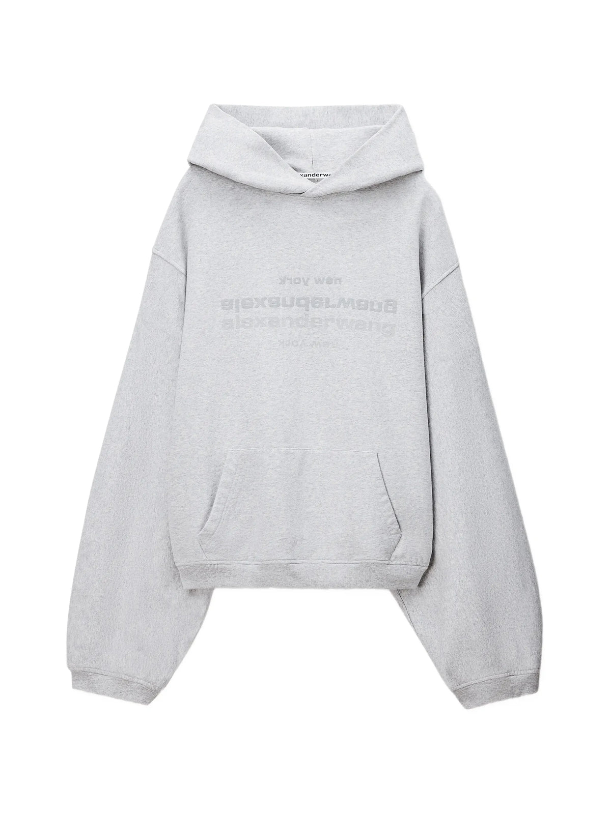 OVERSIZED HOODIE W/ MIRROR LOGO IN HEATHER GREY SWEATER ALEXANDER WANG
