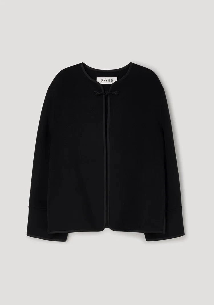 DOUBLE-FACED PANKOU STYLE JACKET IN BLACK JACKET ROHE