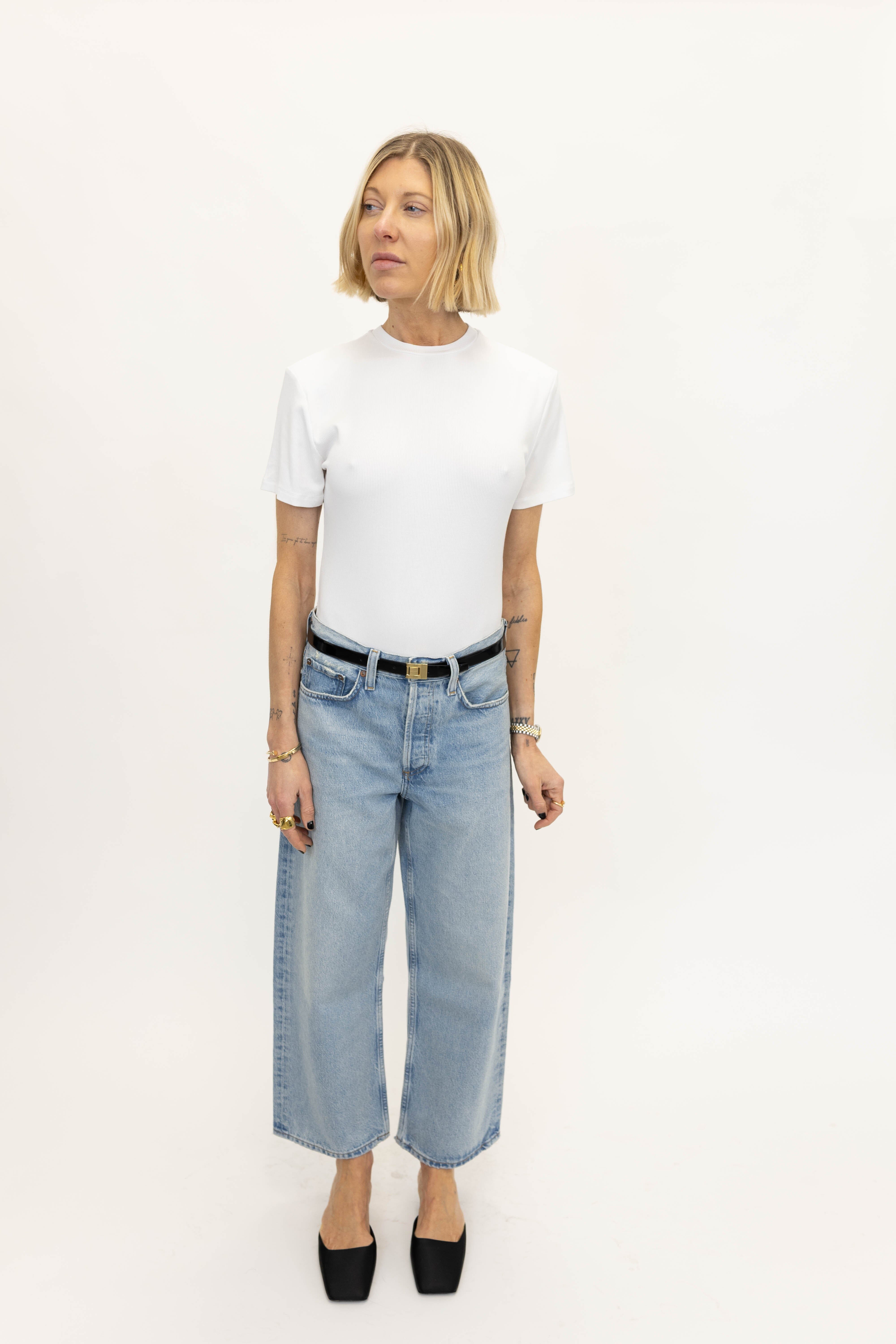 ARC BOW-LEG JEAN IN BLUE JEANS AGOLDE