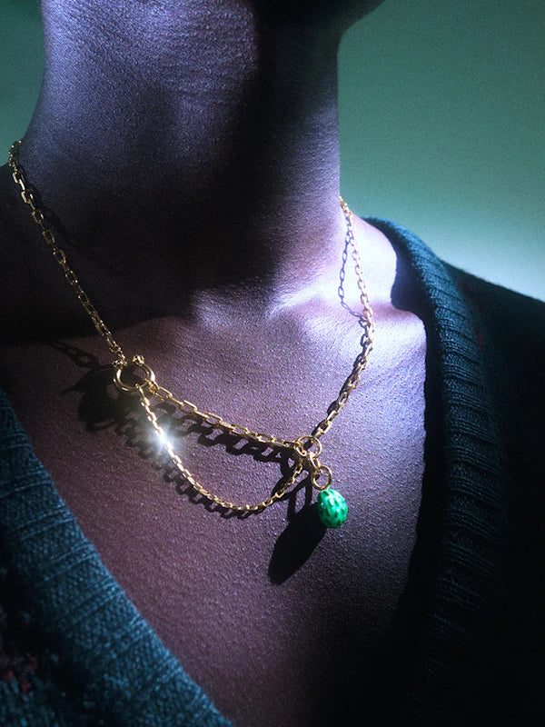 JORDAN GOLD PLATED NECKLACE 48 CM JEWELRY MARIA BLACK