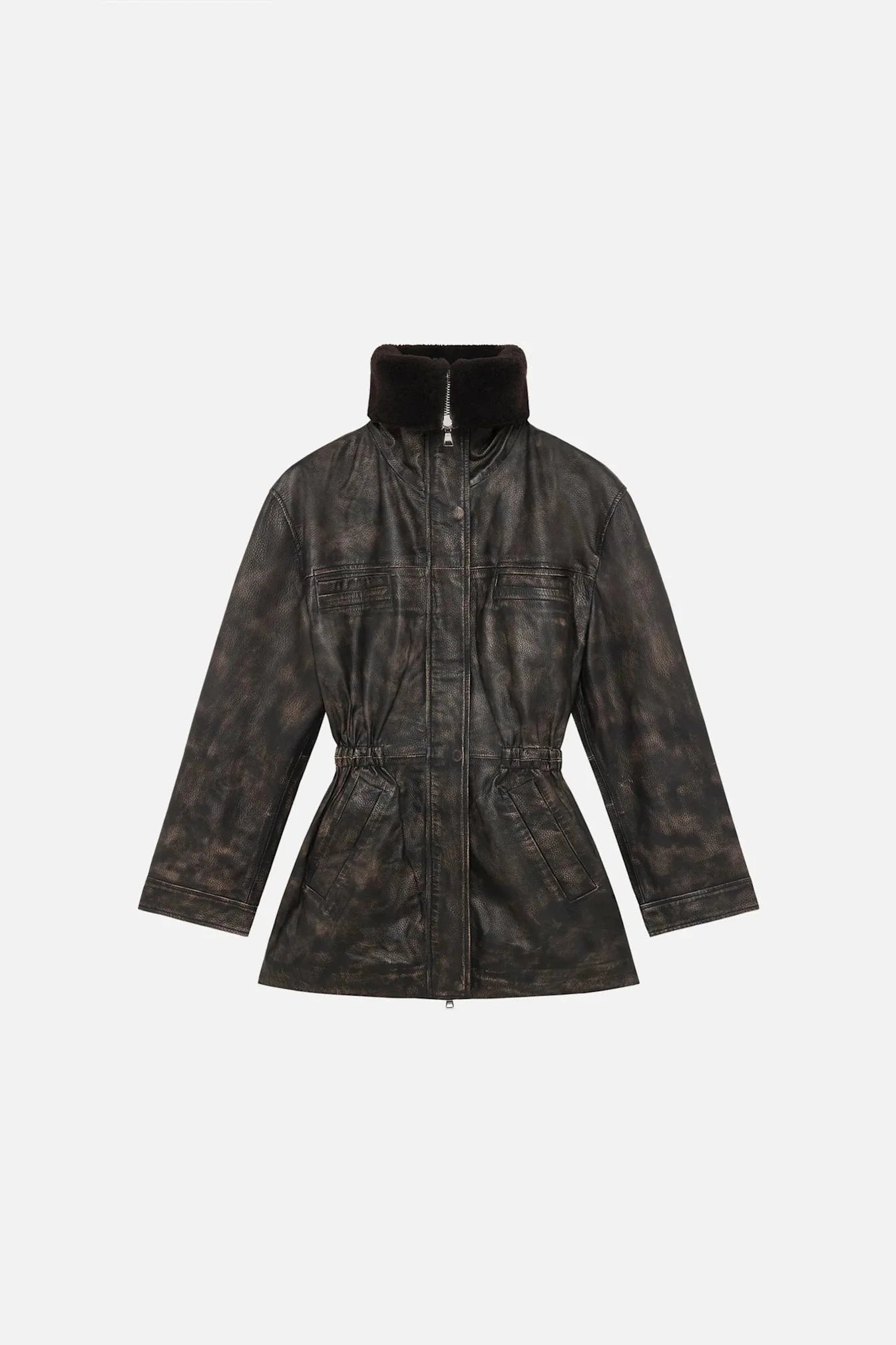 DORA LEATHER JACKET JAVA IN BROWN JACKET WON HUNDRED
