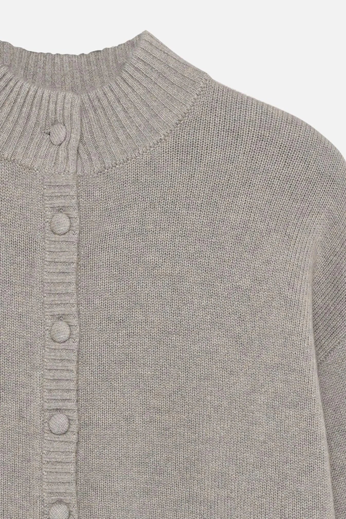 ALEA CASHMERE KNIT CARDIGAN FROST IN GRAY CARDIGAN WON HUNDRED