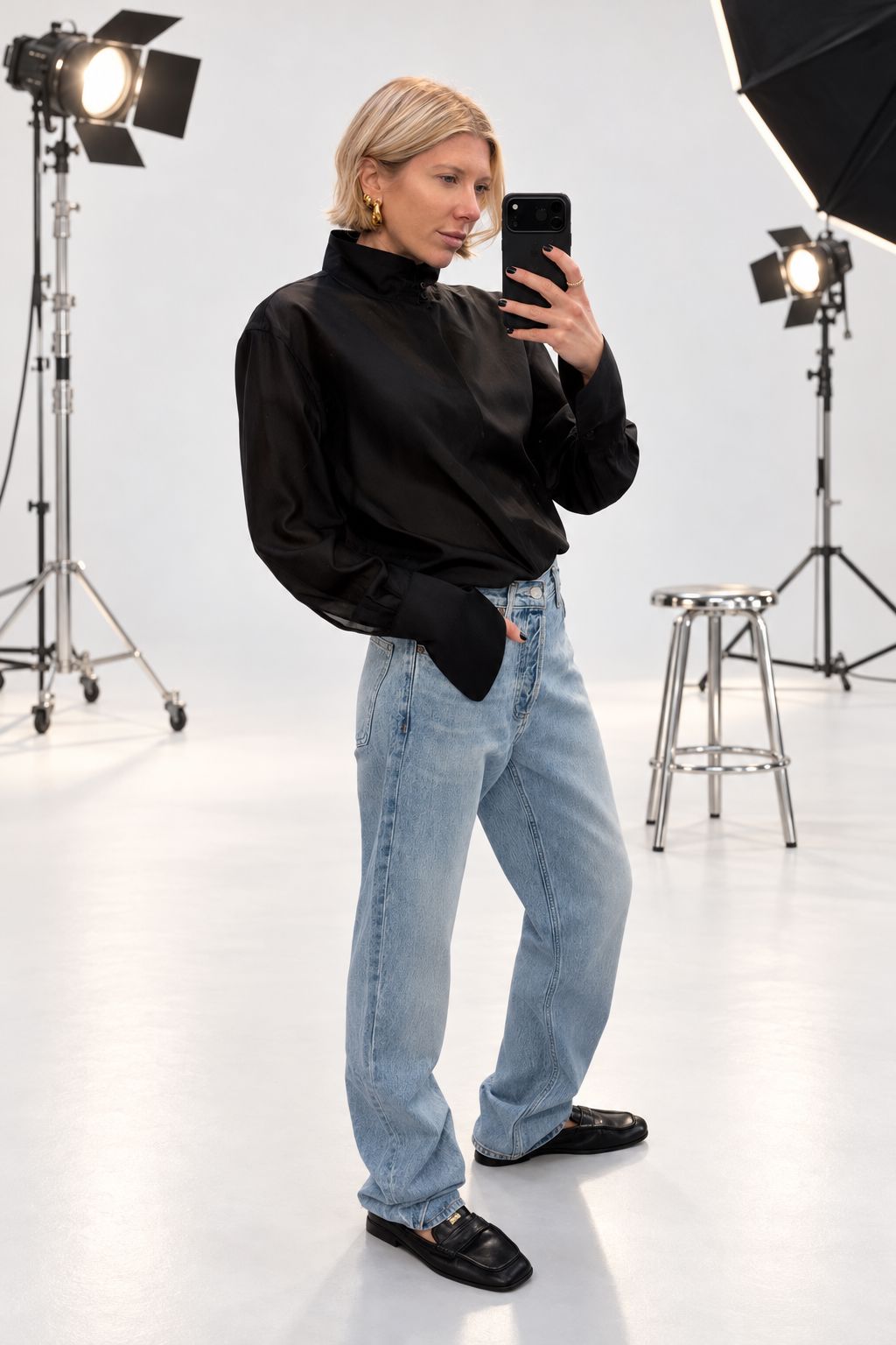 EDITH SHIRT IN BLACK SHIRT THE LATEST