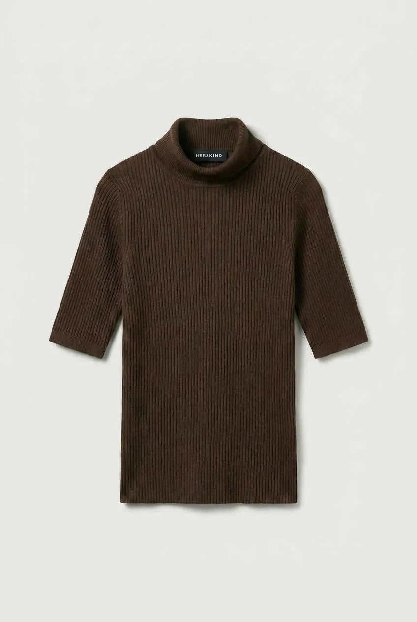 WES BLOUSE IN COFFEE KNIT HERSKIND