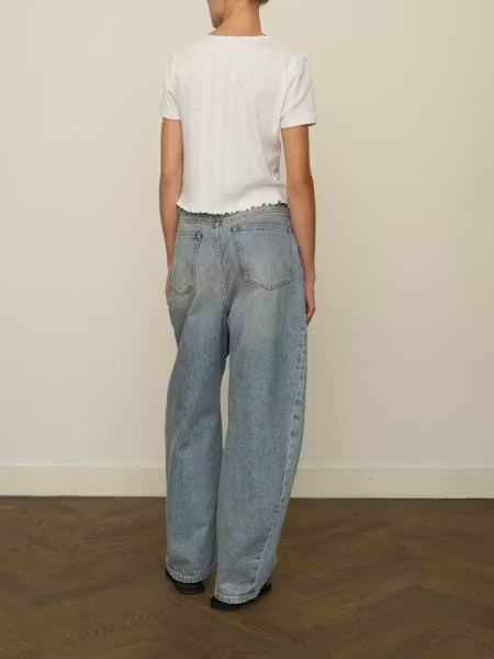 POINTELLE TEE OFF WHITE T-SHIRT ROHE