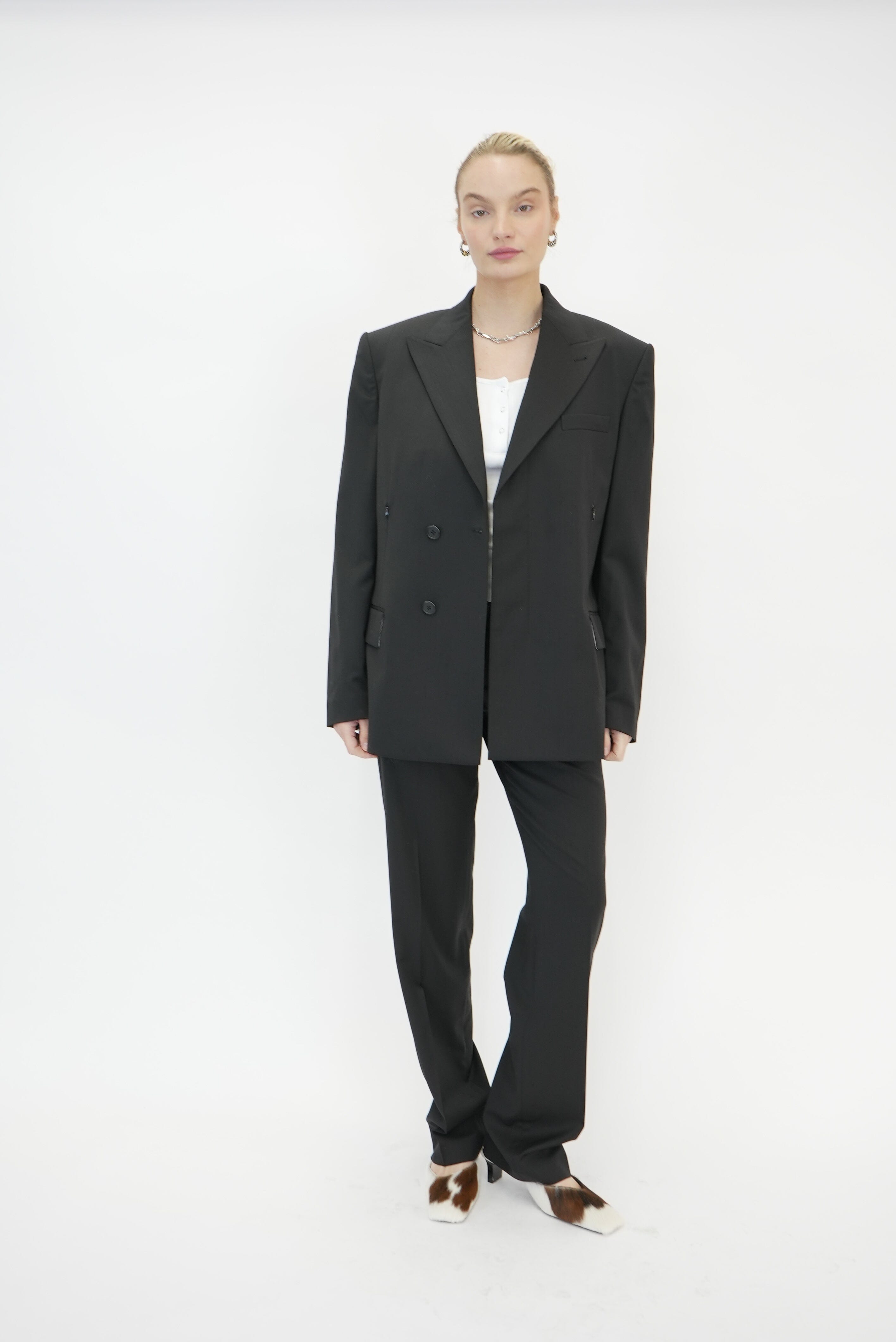 HELMUT LANG CURVED TROUSERS HELMUT LANG
