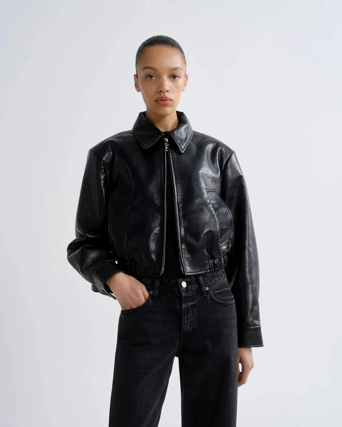 NAHLA CROP JACKET IN DETOX JACKET AGOLDE