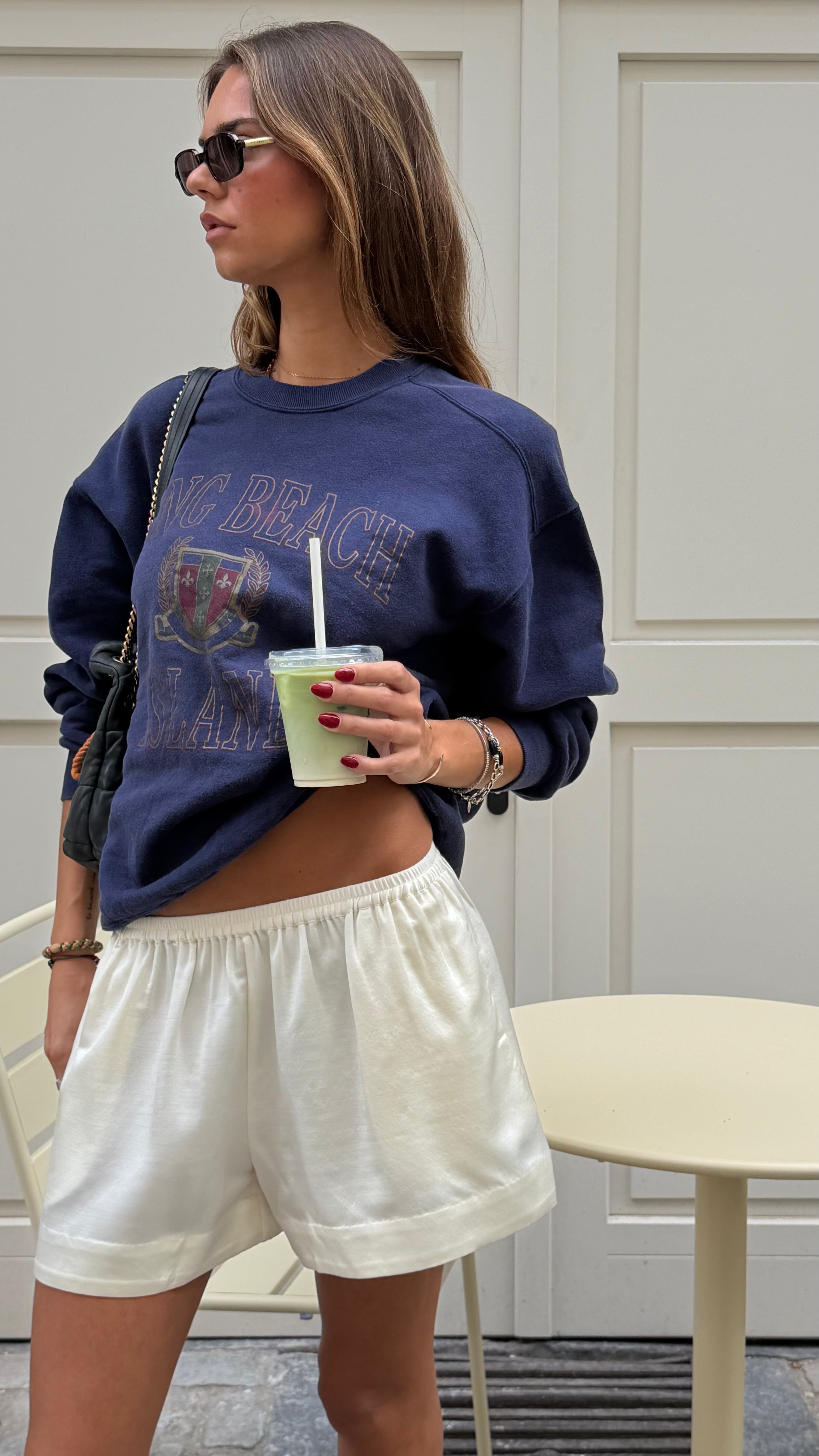 SILK SHORTS IN IVORY SHORT SOFT GOAT