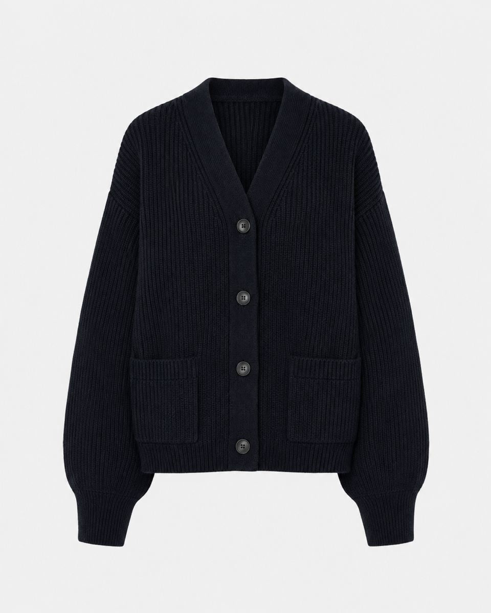KNIT CARDI IN BLACK CARDIGAN LA PISCINE