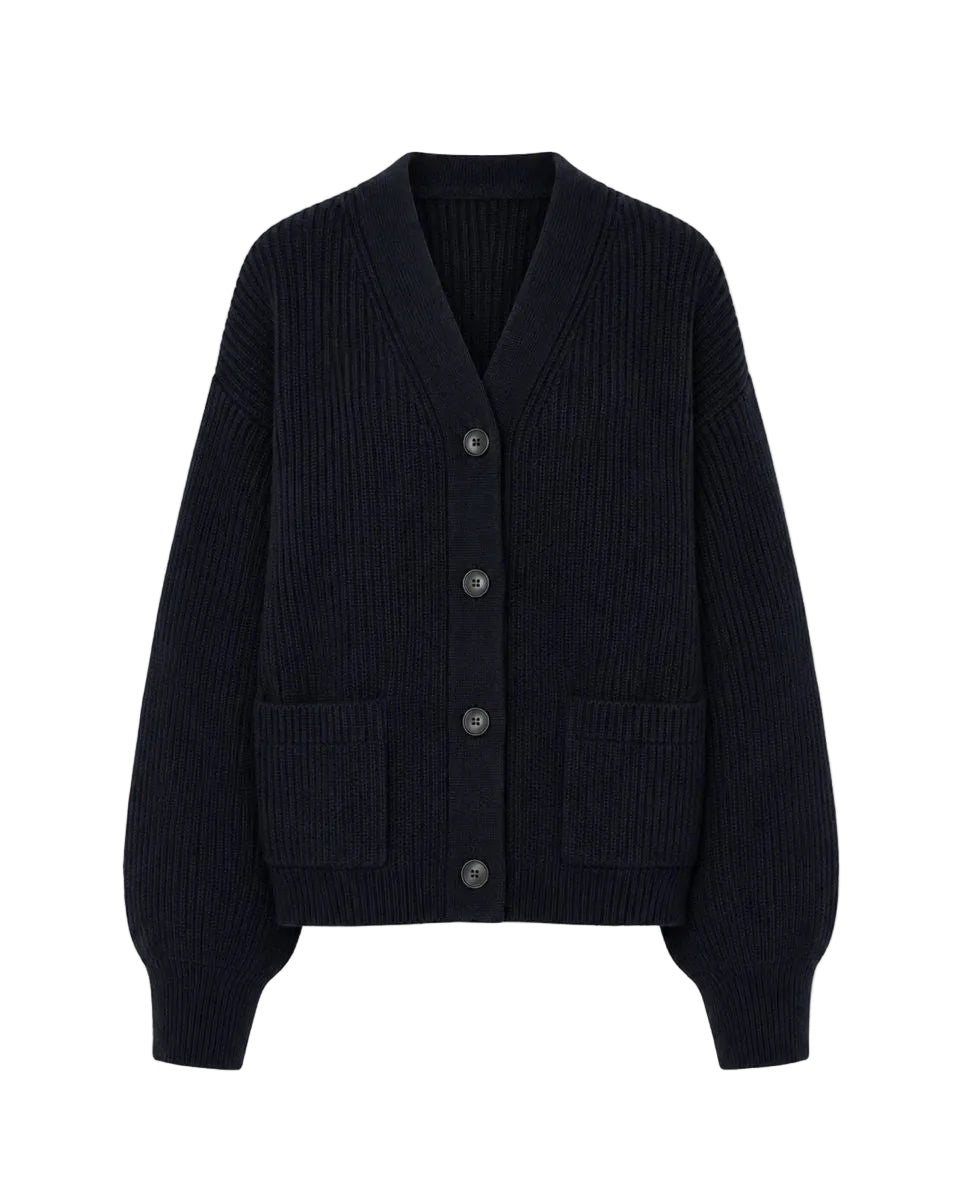 KNIT CARDI IN BLACK CARDIGAN LA PISCINE