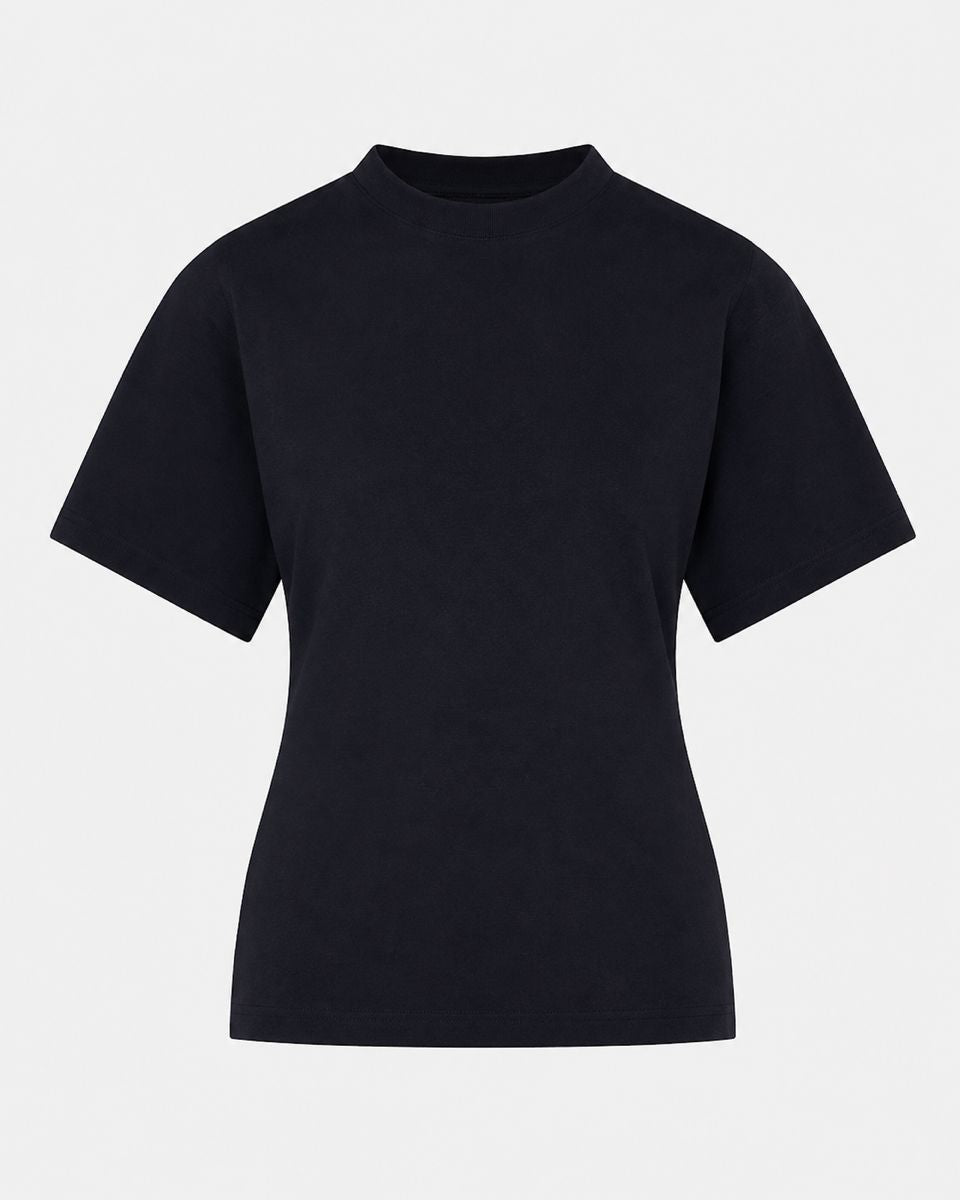 SCULPTED T-SHIRT IN BLACK T-SHIRT LA PISCINE