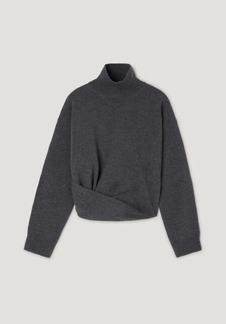 ROHE-SCULPTURAL TURTLENECK-DARK GREY KNIT ROHE