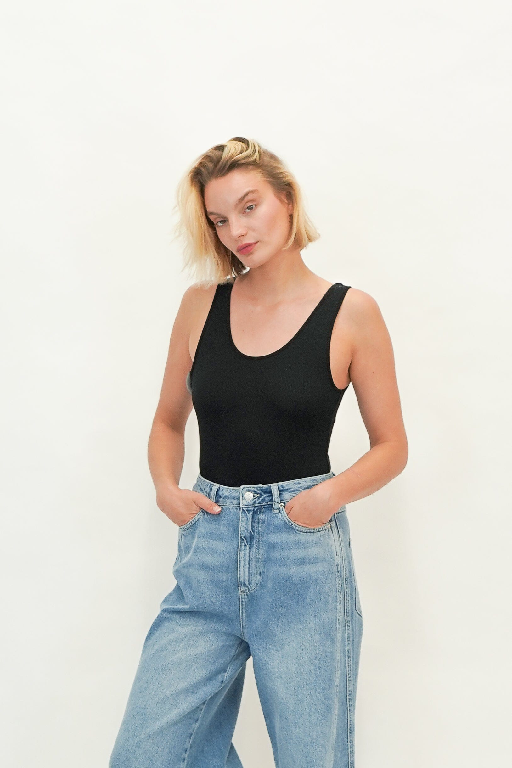 GINNY BODYSUIT IN BLACK BODYSUIT ANINE BING