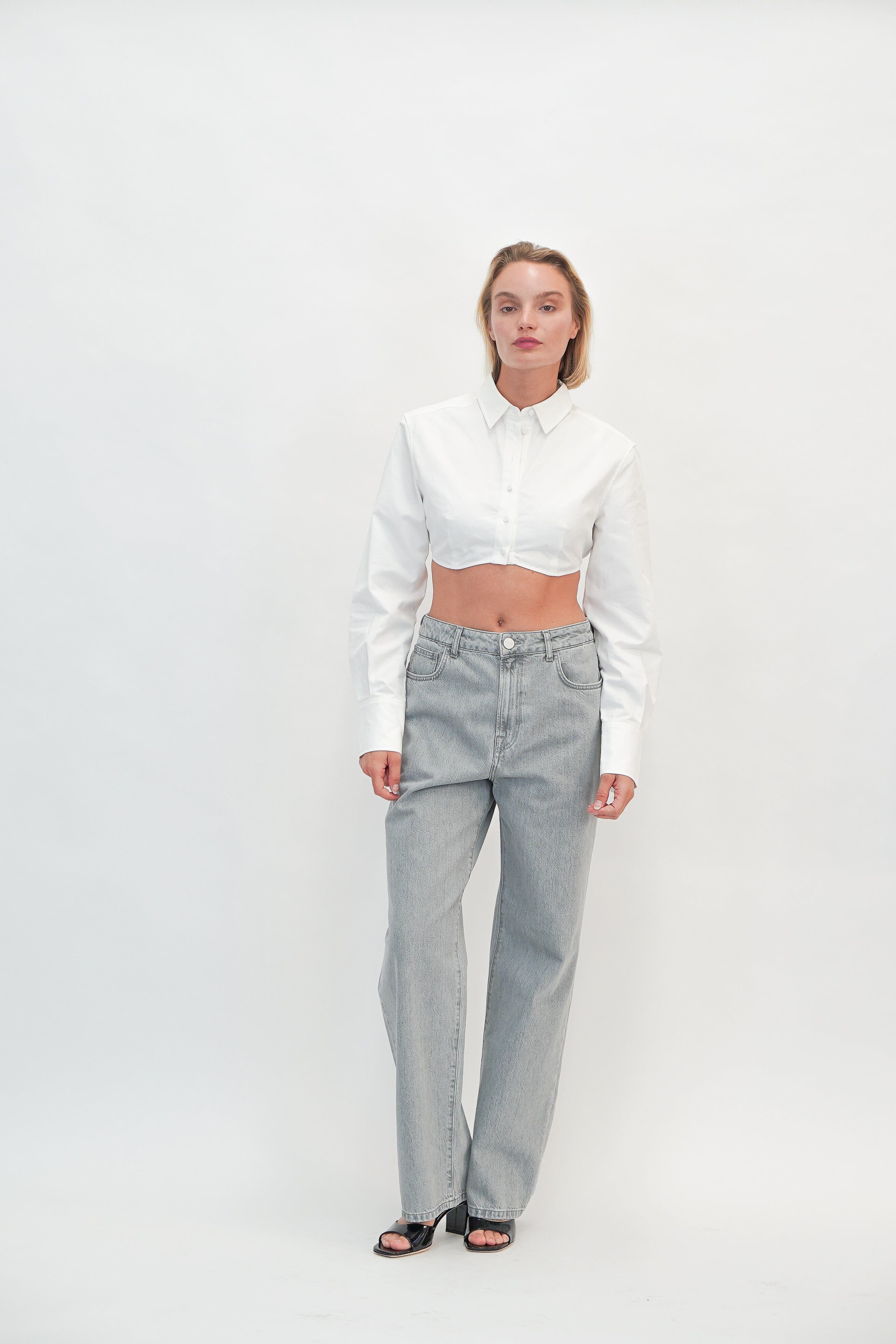 BAGGY FIT DENIM IN WASHED GREY JEANS ROHE