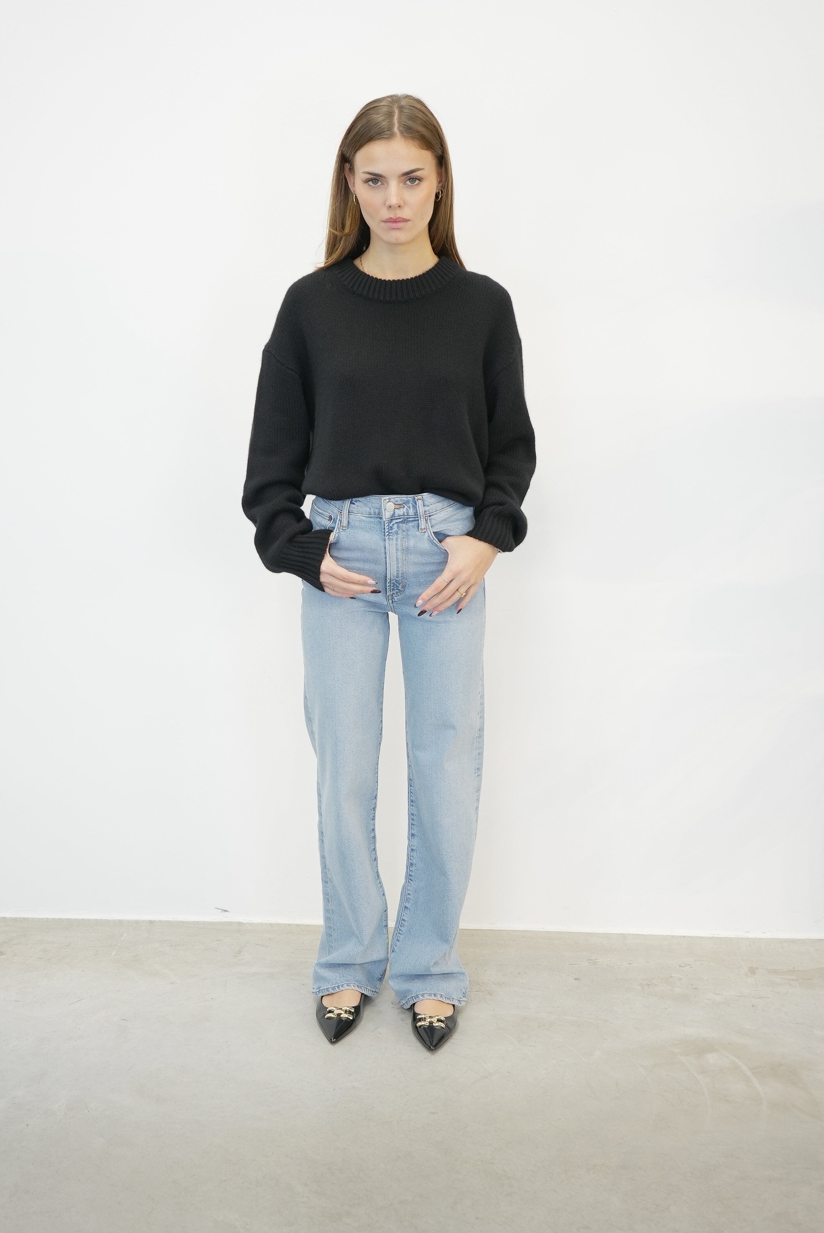 HARPER STRAIGHT STRETCH JEAN IN TROUBLE JEANS AGOLDE