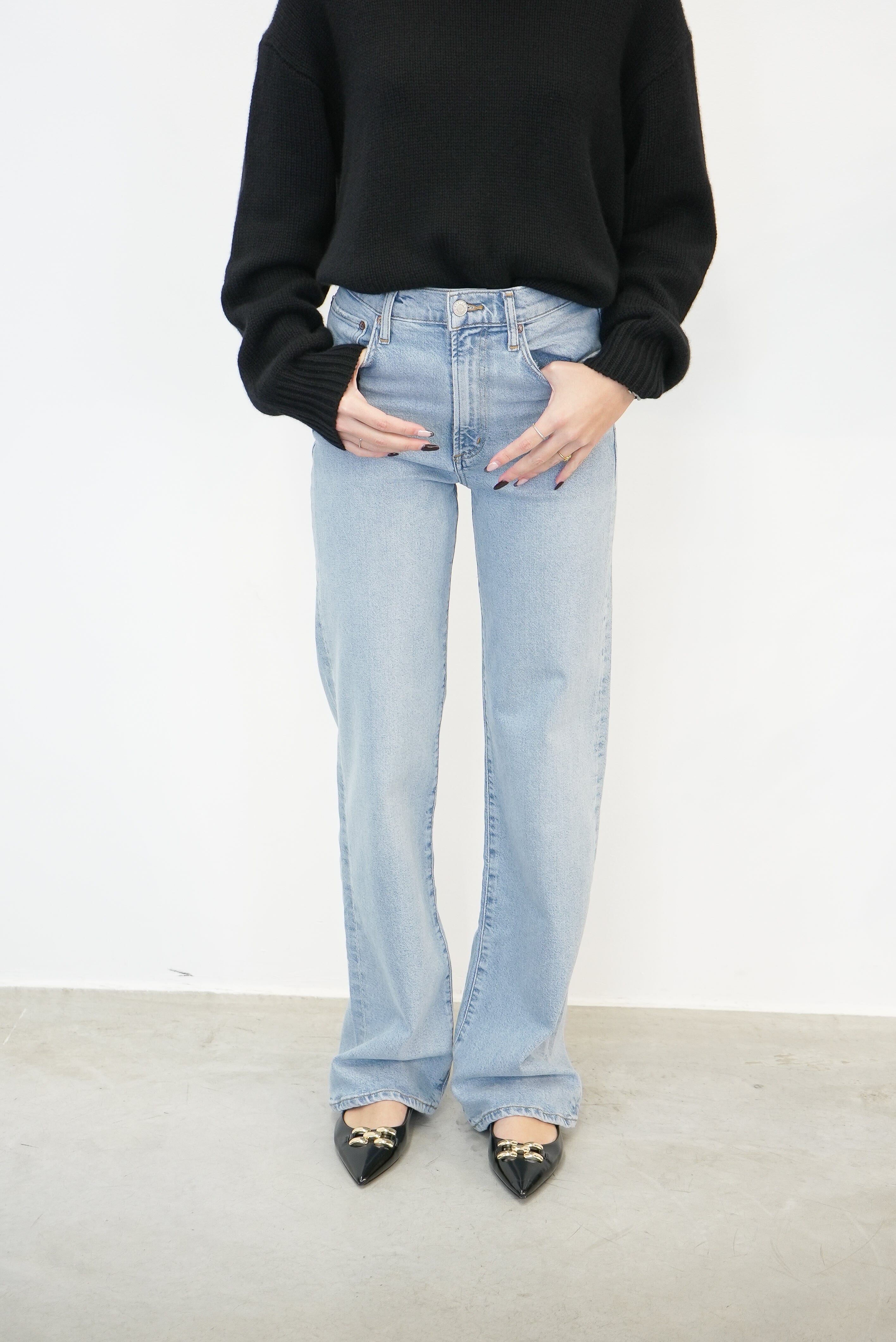 HARPER STRAIGHT STRETCH JEAN IN TROUBLE JEANS AGOLDE