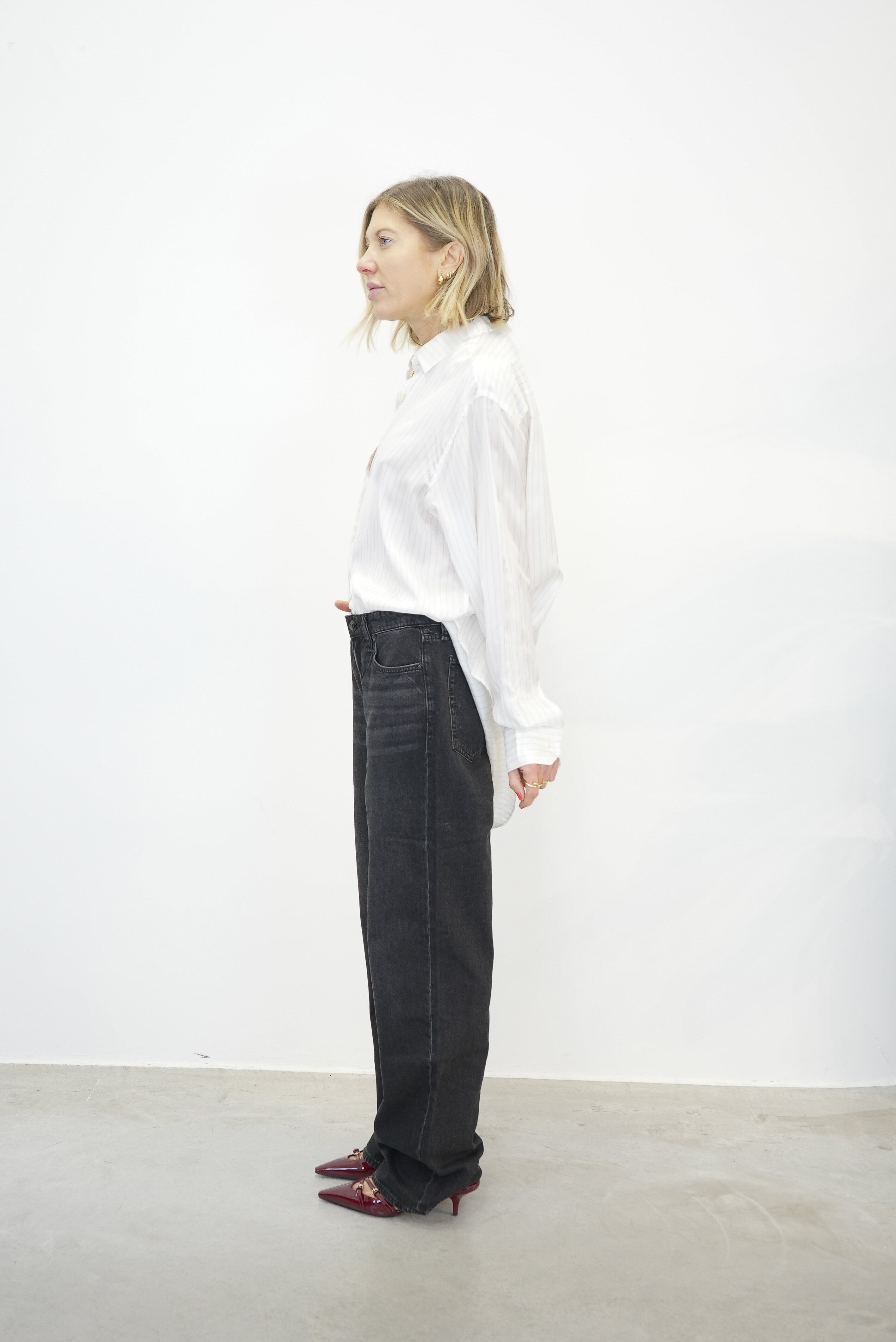 LINING LOOSE SHIRT STRIPED SHIRT BETTTER