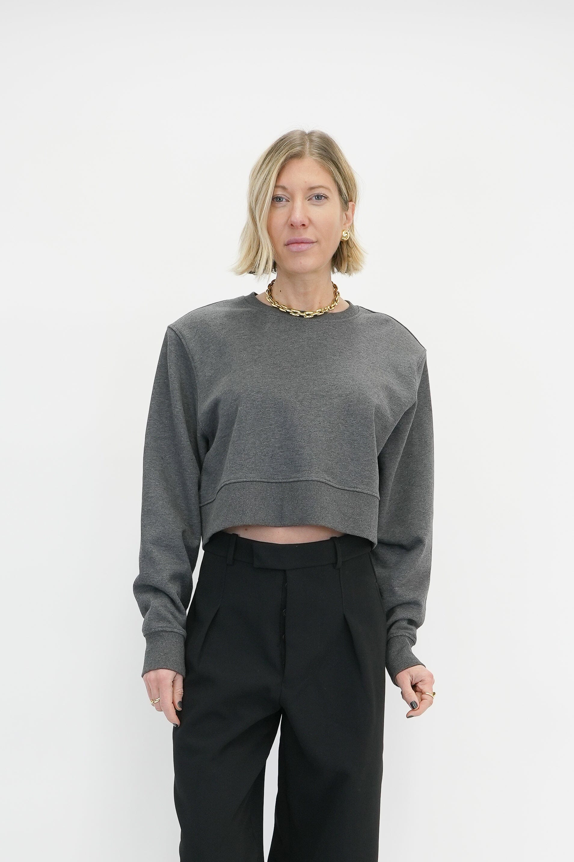 SOO SWEATSHIRT WITH SHOULDER PADS SWEATSHIRT KURE