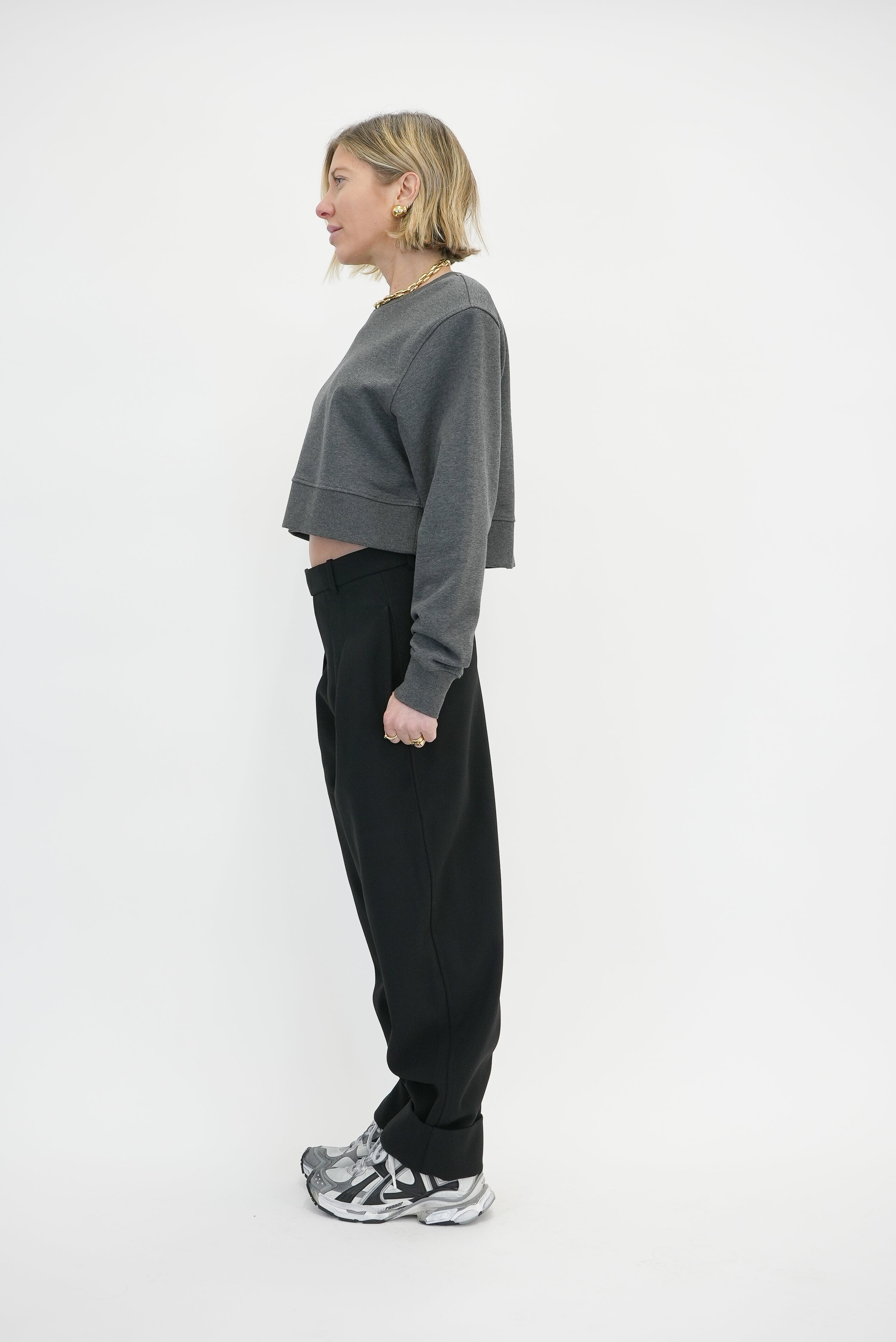 SOO SWEATSHIRT WITH SHOULDER PADS SWEATSHIRT KURE