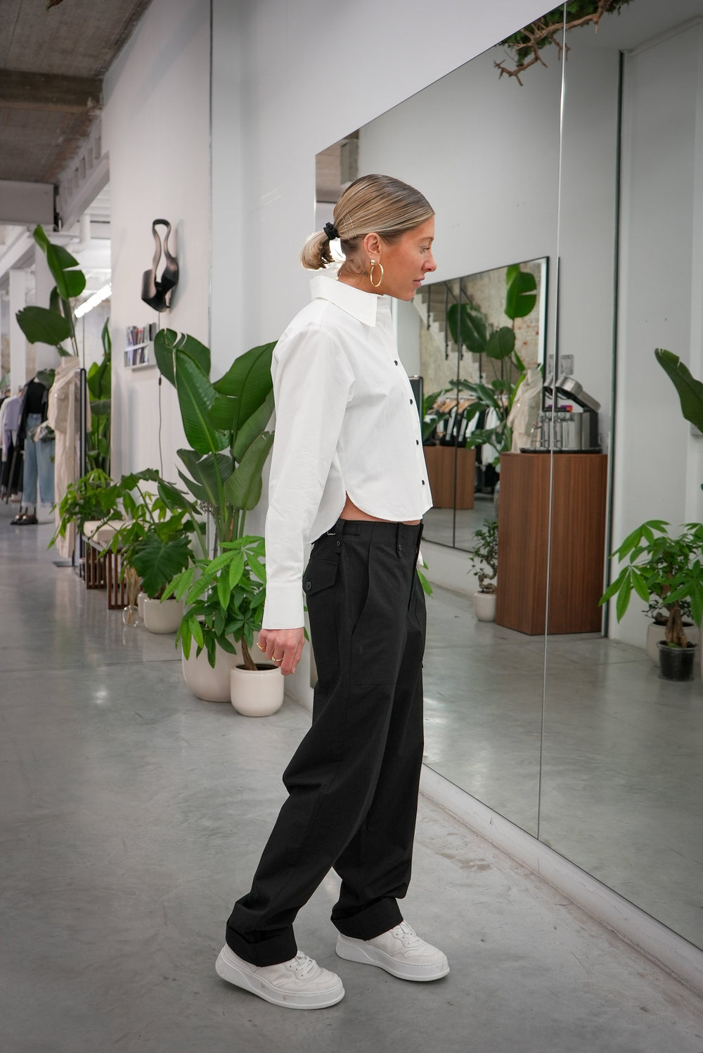 OCTAVIA IN SOLID COTTON LINEN PANT