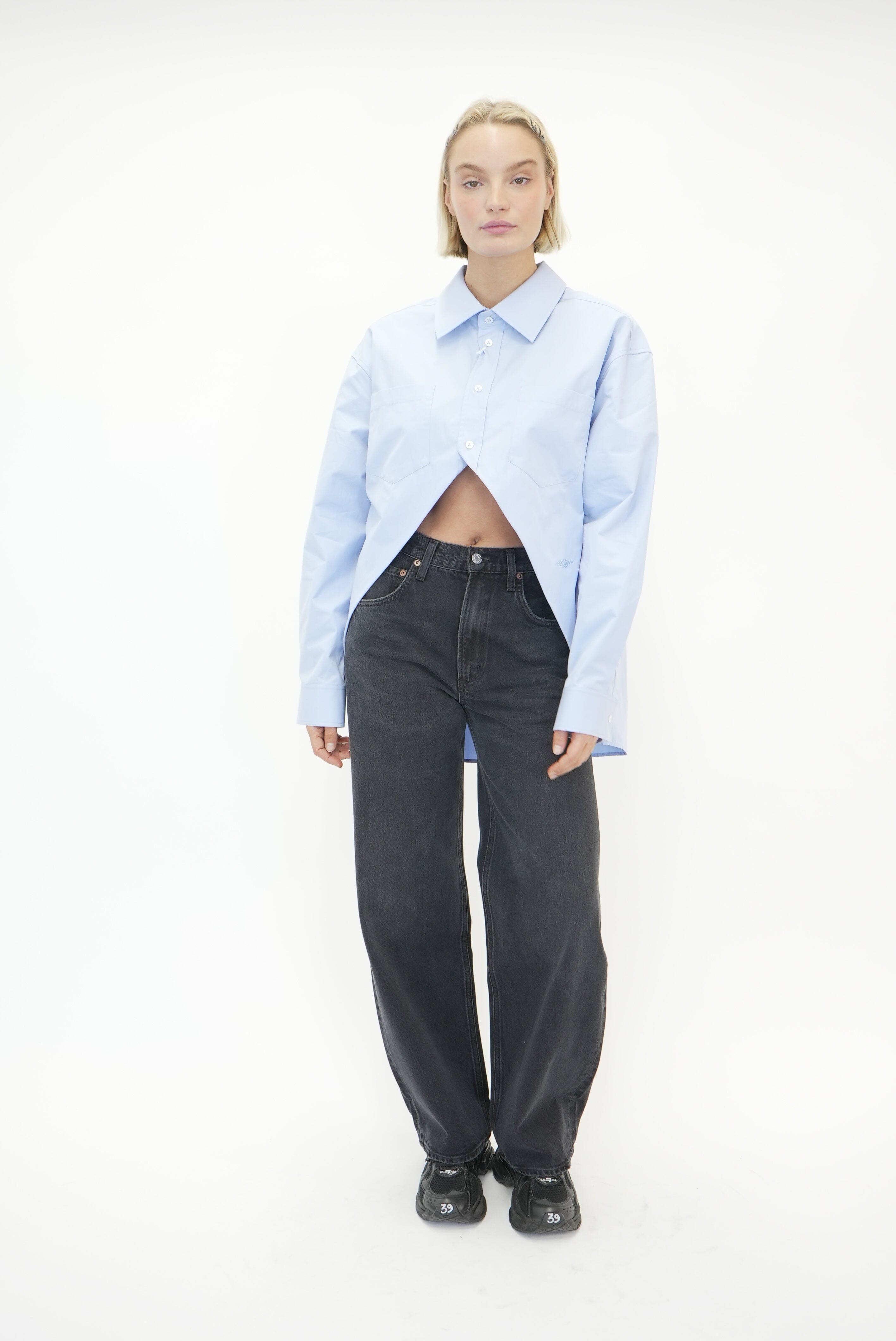 PULL BACK SHIRT IN OXFORD BLUE SHIRT ALEXANDER WANG