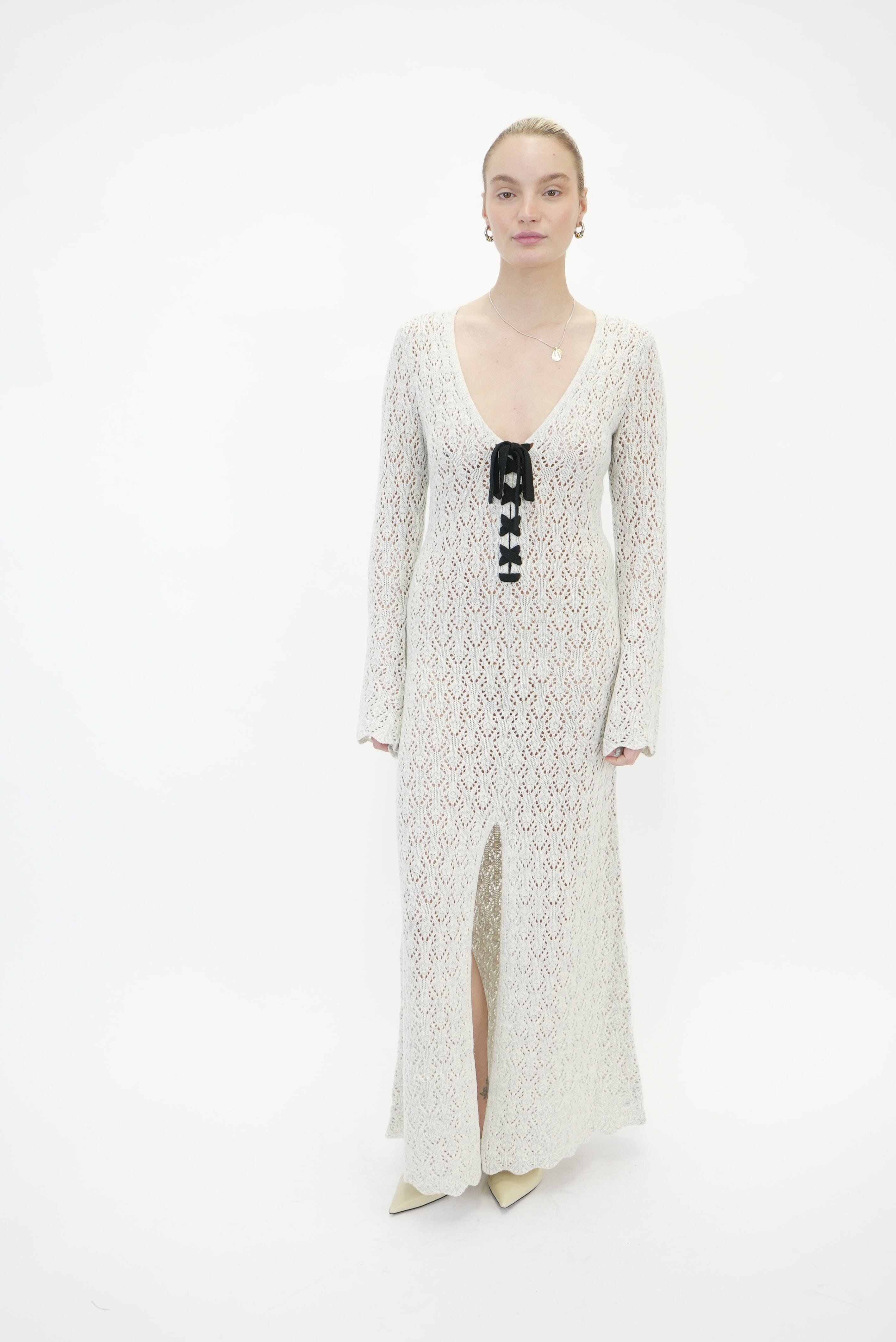 CANADA CROCHET DRESS IN OATMEAL DRESS THE GARMENT