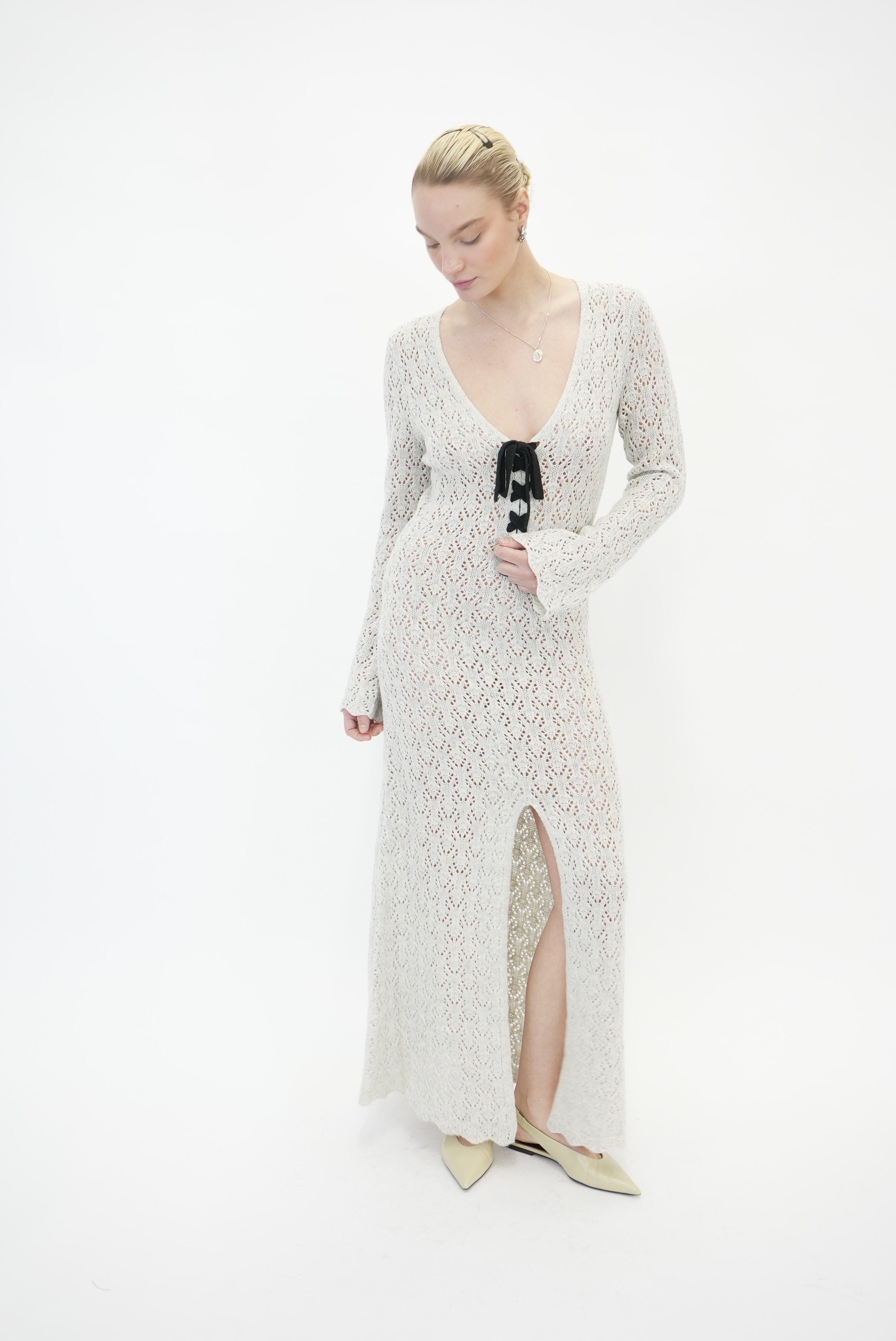 CANADA CROCHET DRESS IN OATMEAL DRESS THE GARMENT