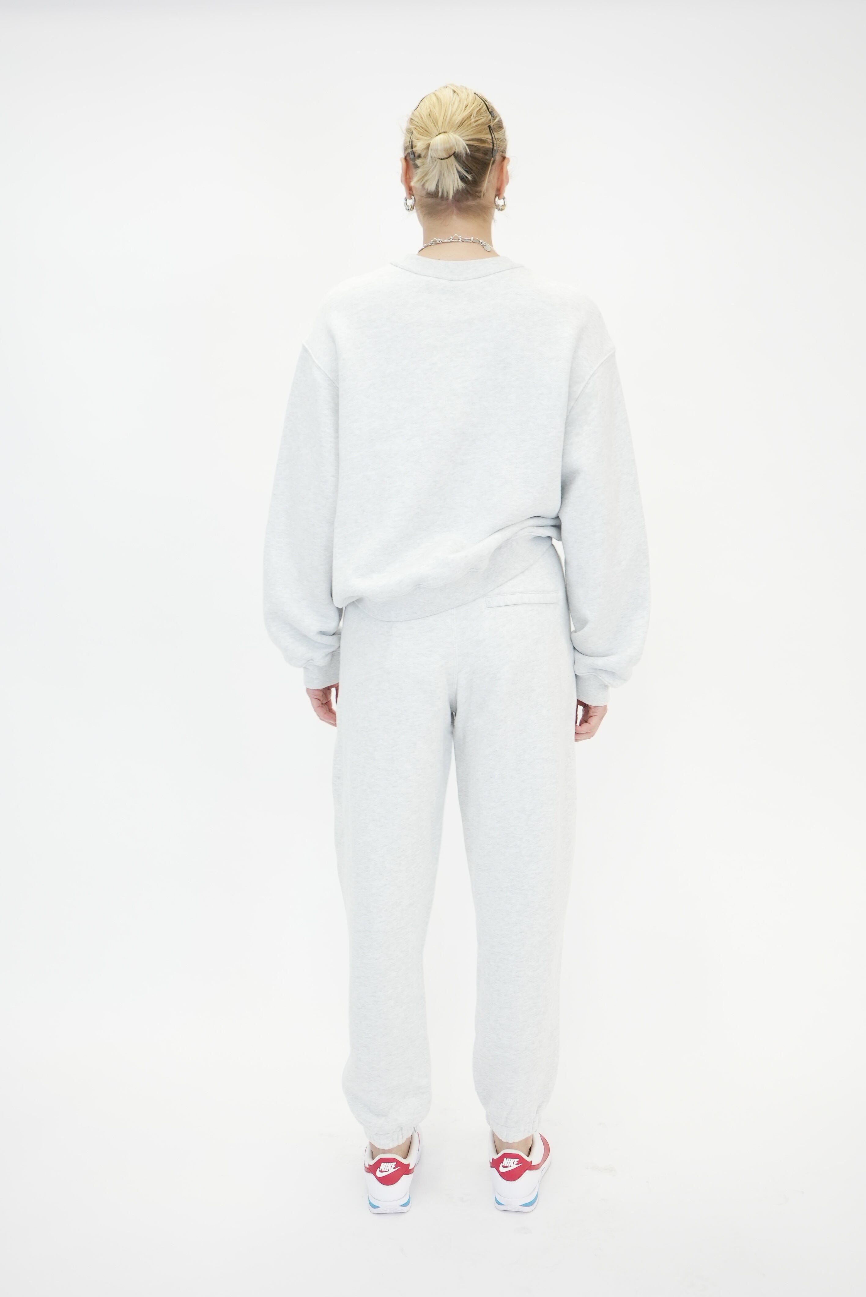 ESSENTIAL TERRY CLASSIC SWEATPANT PUFF PAINT LOGO IN LIGHT HEATHER GREY PANT ALEXANDER WANG