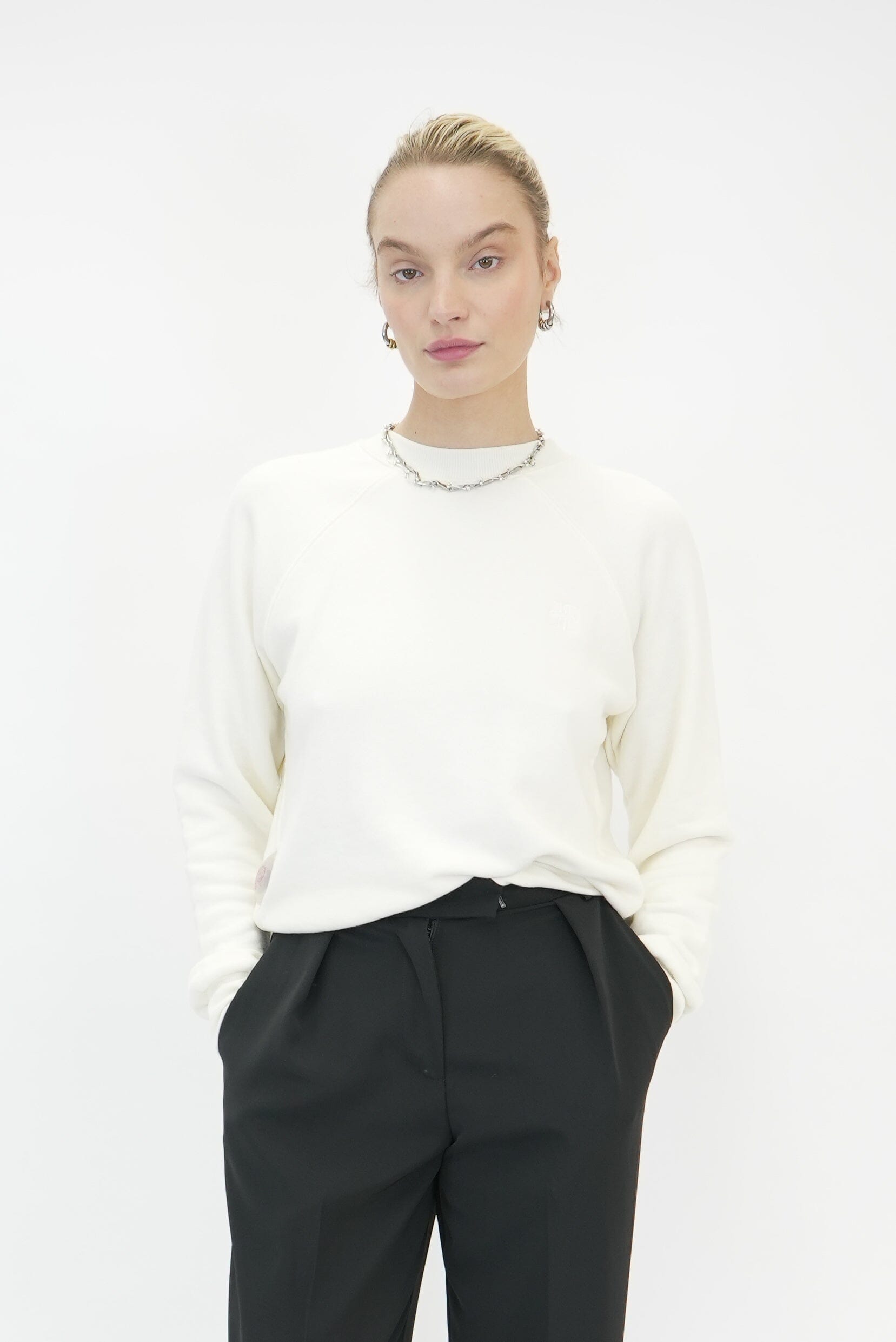 RAGLAN CROPPED SWEATSHIRT IN CREAM SWEATSHIRT ETERNE