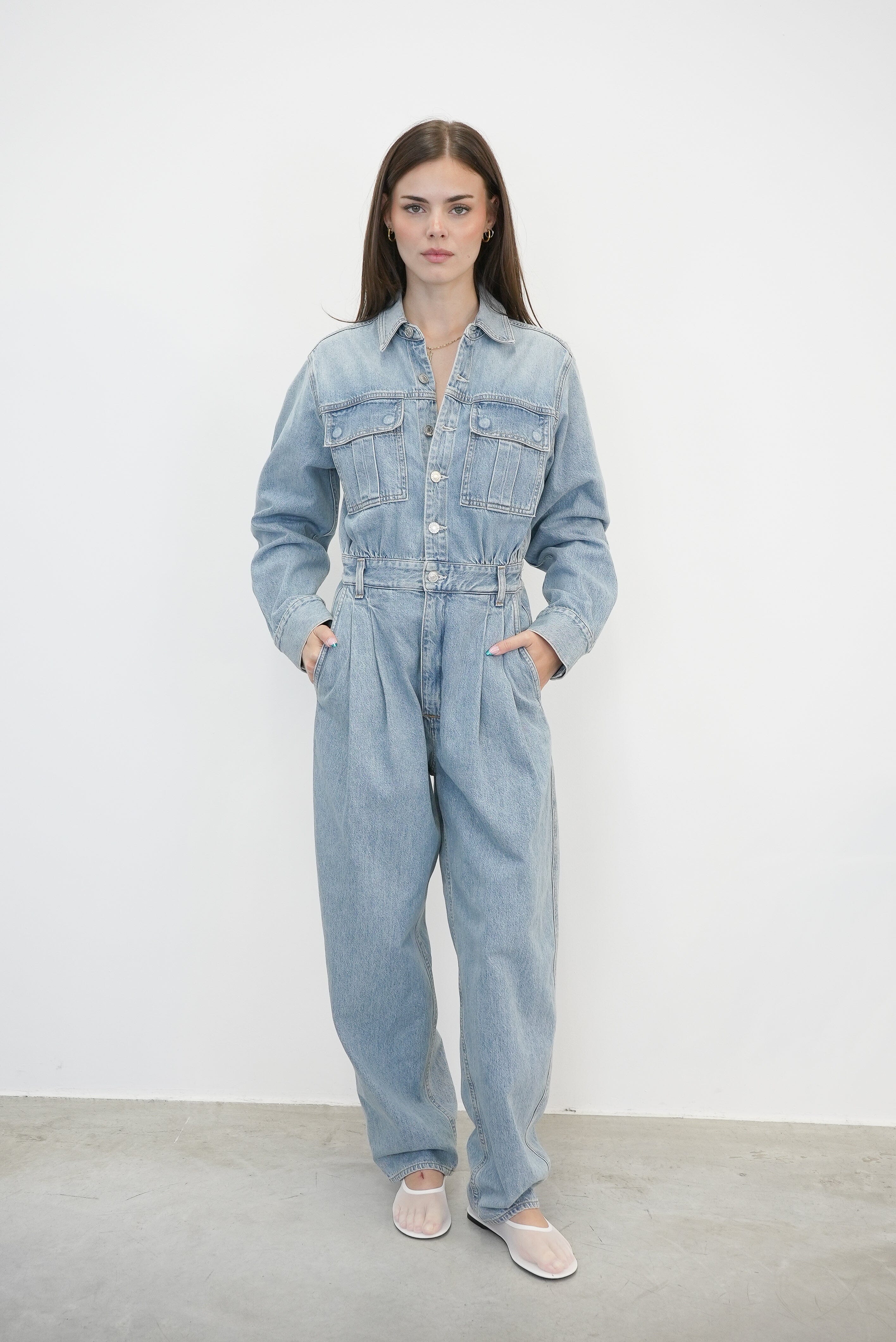 SILKA TAPERED LEG JUMPSUIT WITH ELASTIC WAIST JUMPSUIT AGOLDE