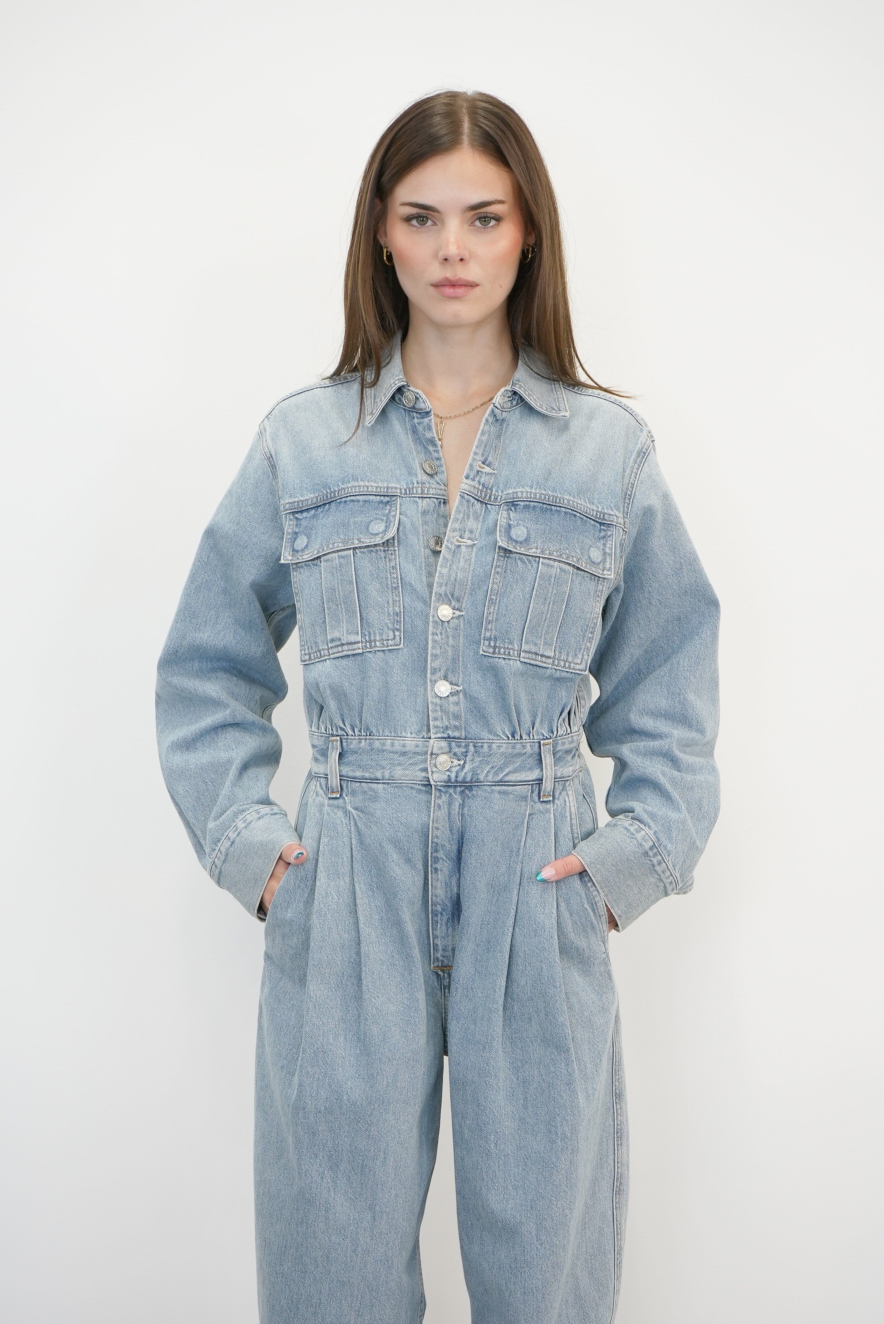 SILKA TAPERED LEG JUMPSUIT WITH ELASTIC WAIST JUMPSUIT AGOLDE