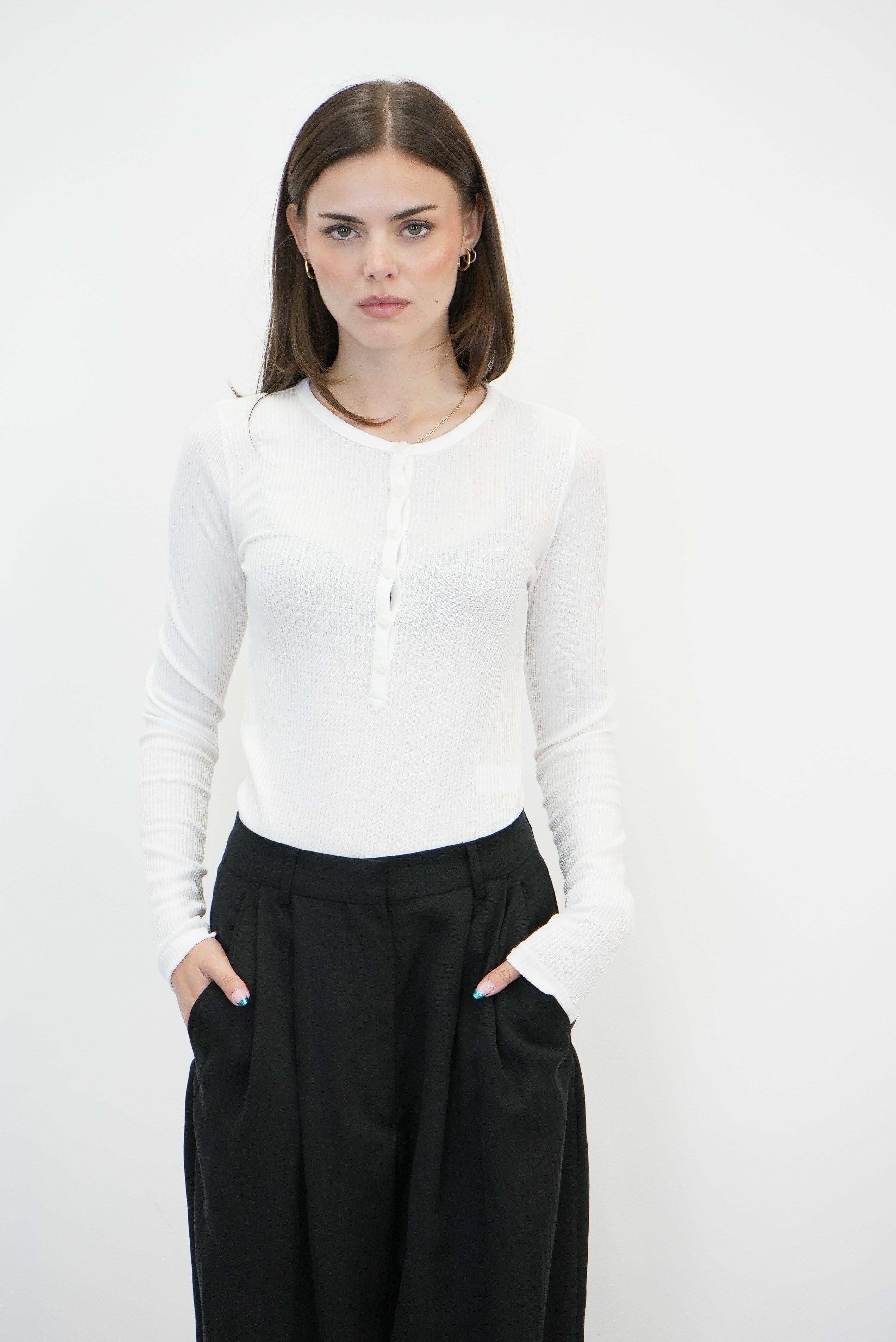 THE KNIT HENLEY LONG SLEEVES T-SHIRT RAG & BONE