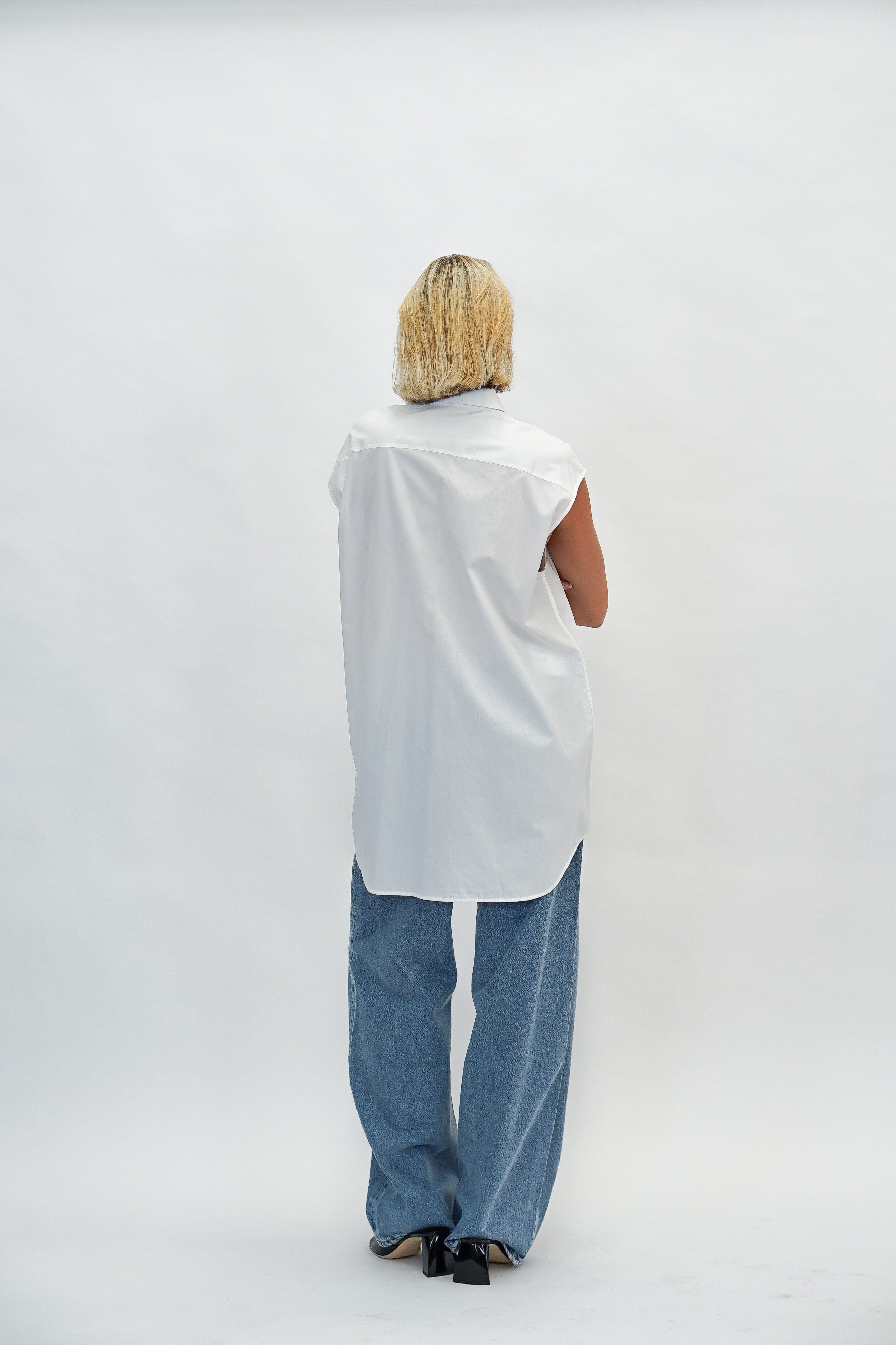 SLEEVELESS SHIRT SOFT POPLIN SHIRT HELMUT LANG